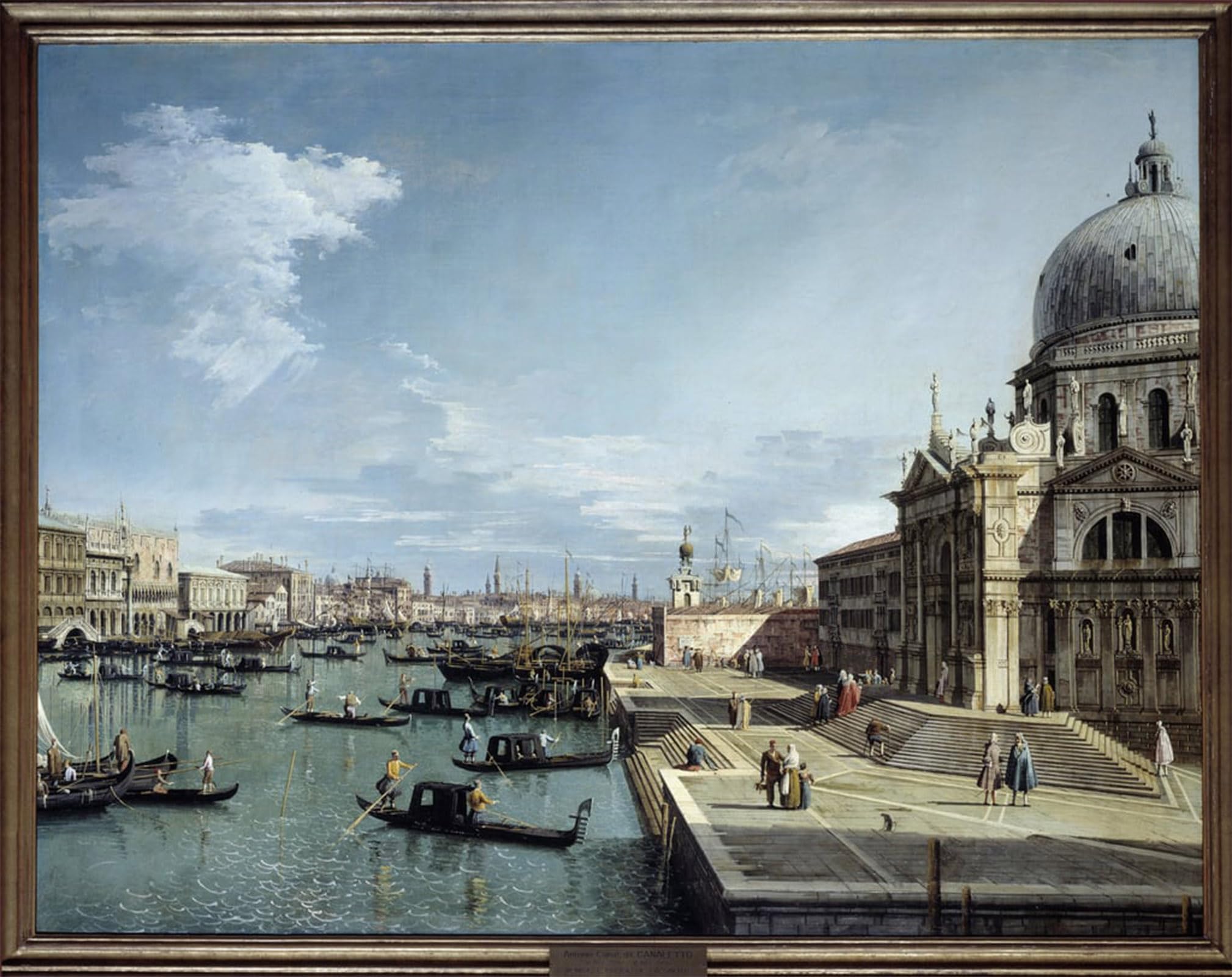 ARTXLXXBN Famous Painting Art Wall Decor Abstract Art Picture View of the Entrance to the Grand Canal and the Church of Salute Painting by Canaletto Animal Pictures for Home Decor 60x90cm