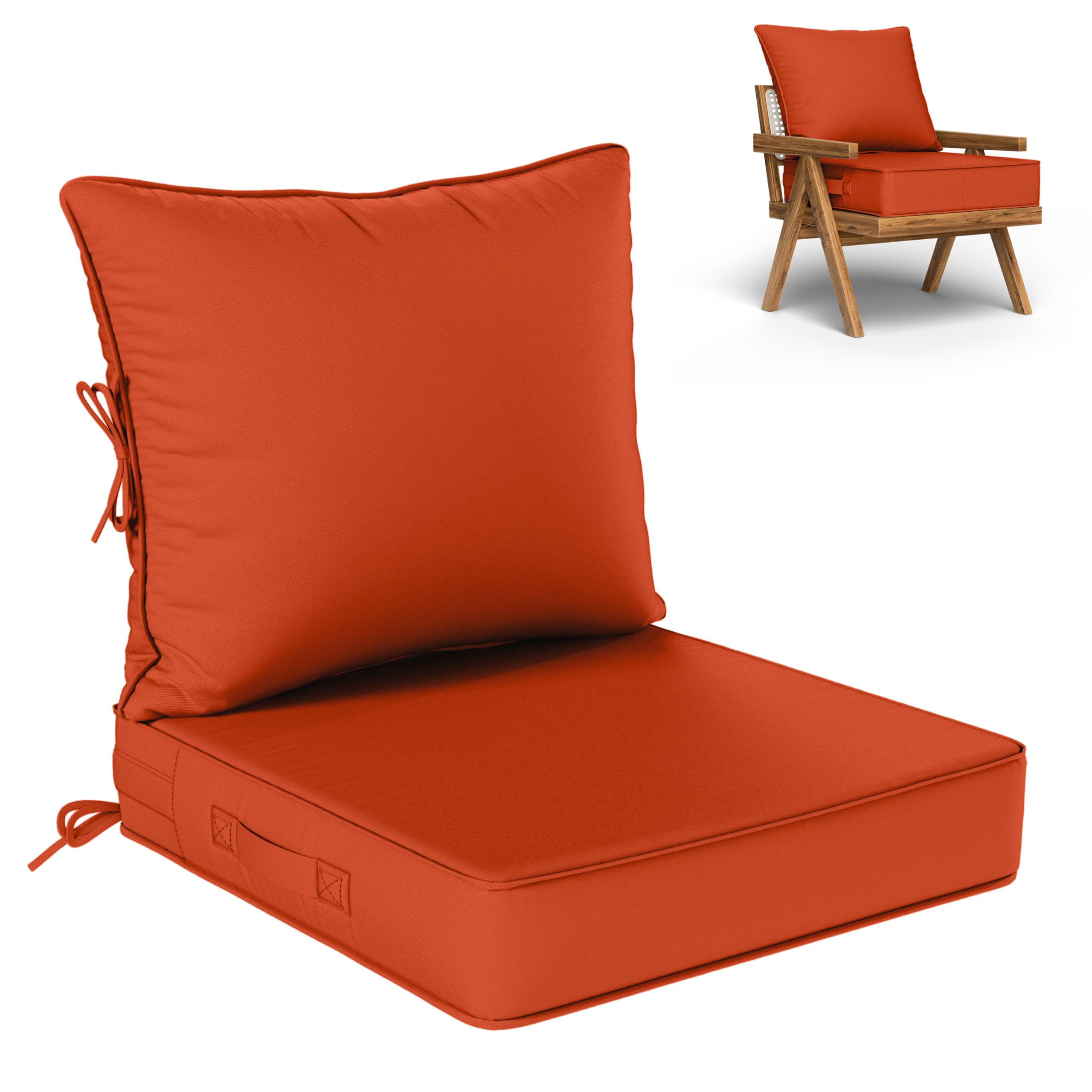 Photo 1 of Kimunuk Outdoor Seat Cushions 19"x19", Waterproof Orange
