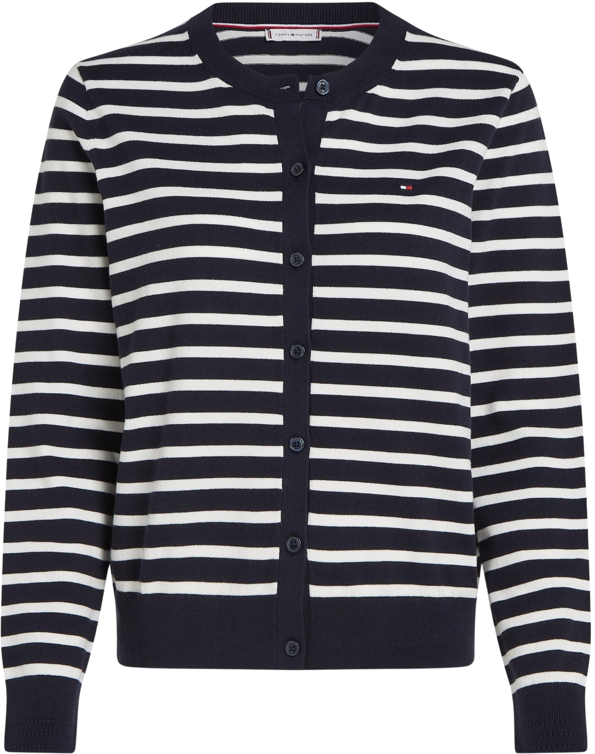 Tommy Hilfiger Damski sweter z dzianiny z dżerseju, Pustynne niebo/kość słoniowa płatek, S