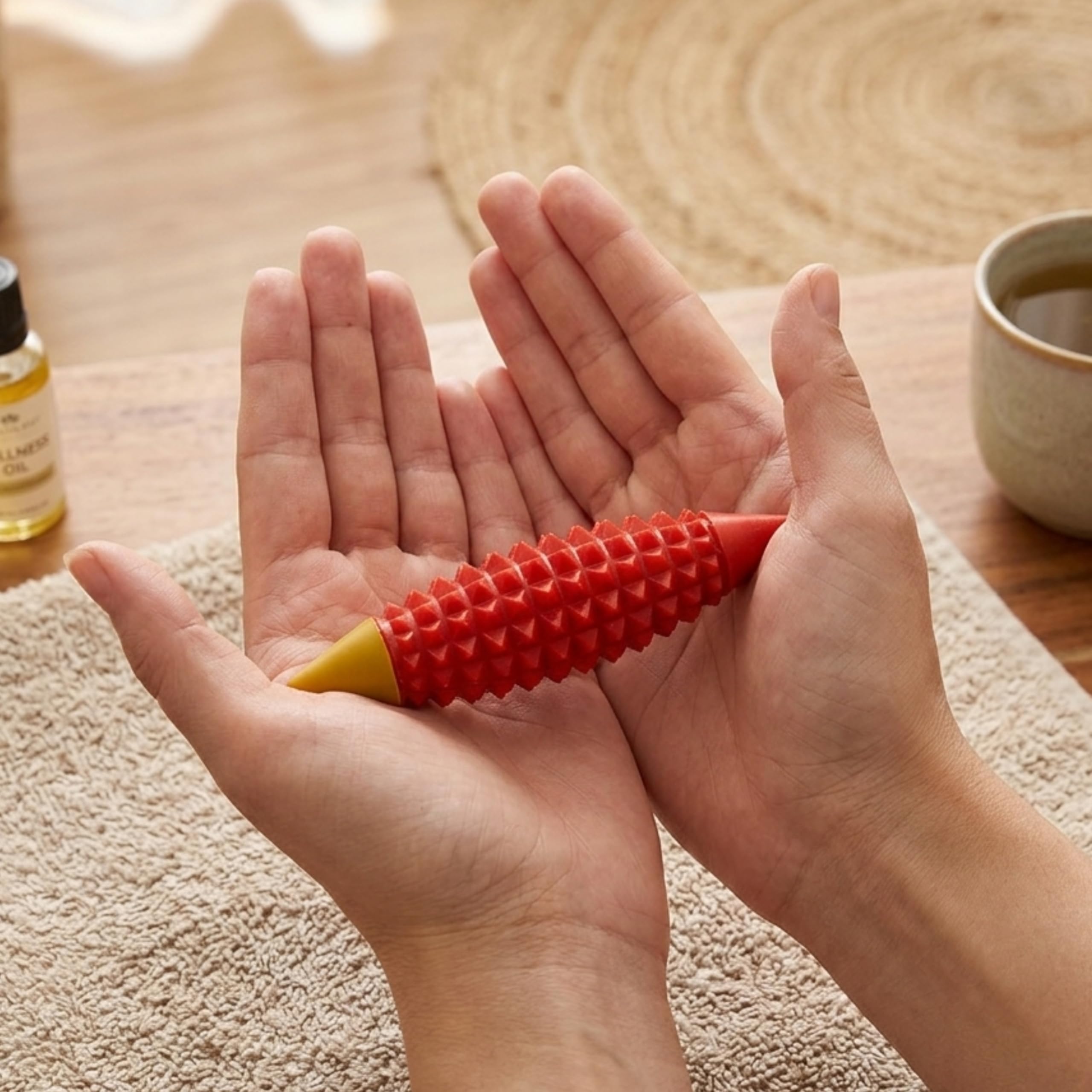 Kit de masajeador de dedos de acupresión ~ anillo Sujok, bola de potencia Sujok, K-Roll, pulgares Sujok, Jimmy de madera con tabla de reflexología (mano/pies) Alivia el estrés