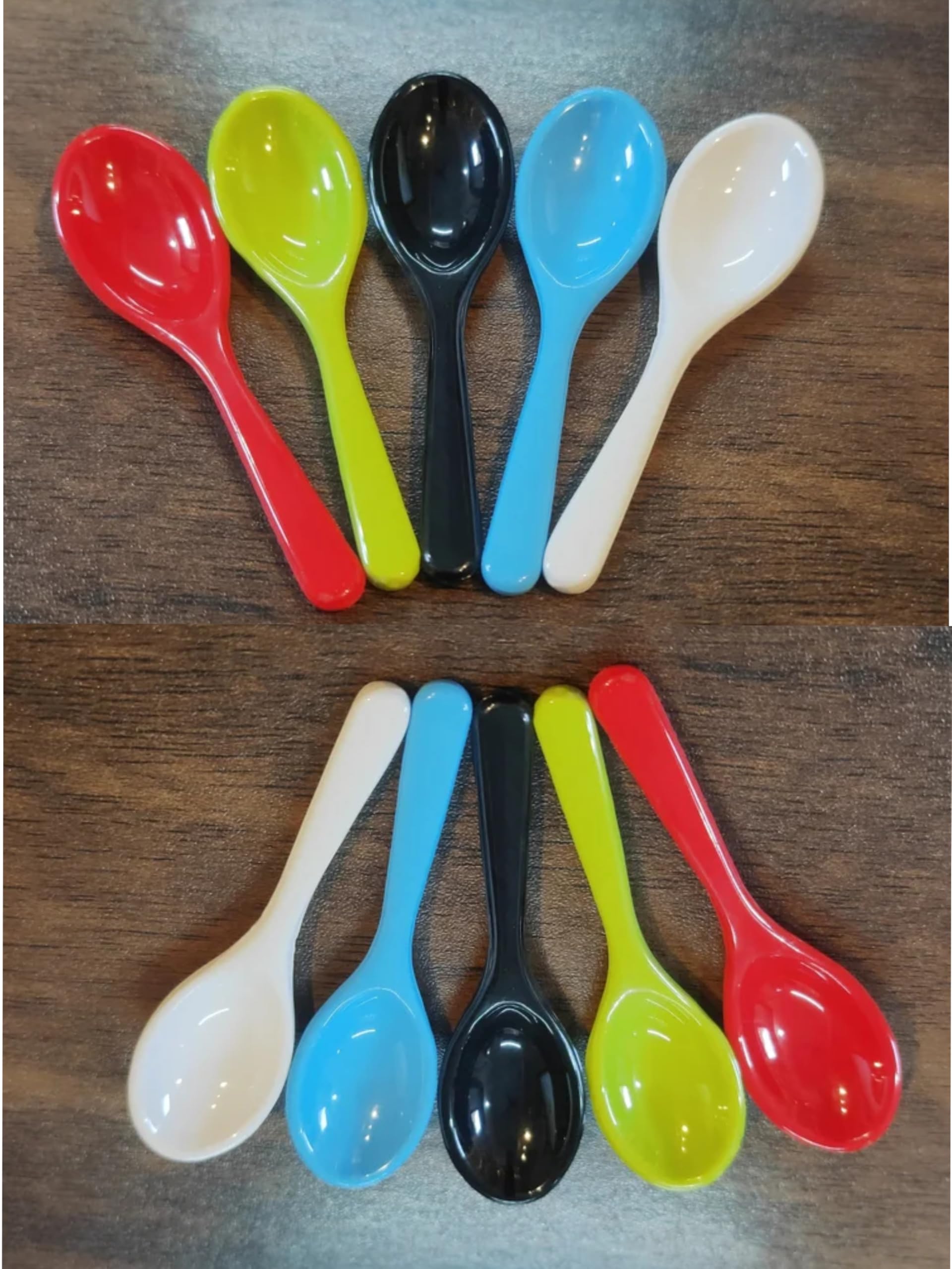 Plastic Masala Spoon for Small Containers, Multipurpose Spoon for Dispensing Tea, Coffee, Sugar, Condiments & Spices (Multicolor, Set of 10)