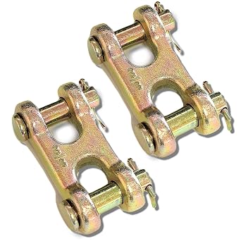 Pack of 2 3/8 Inch Safety Chain Repair Link Twin Clevis 6600 Working Load Limit