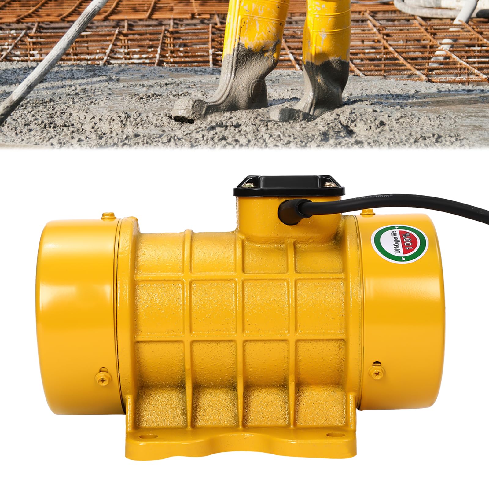 vibratore elettrico per calcestruzzo, 250 W, vibratore elettrico per calcestruzzo, MAX, 2840 giri/min, vibratore elettrico, per interni, in calcestruzzo (giallo)