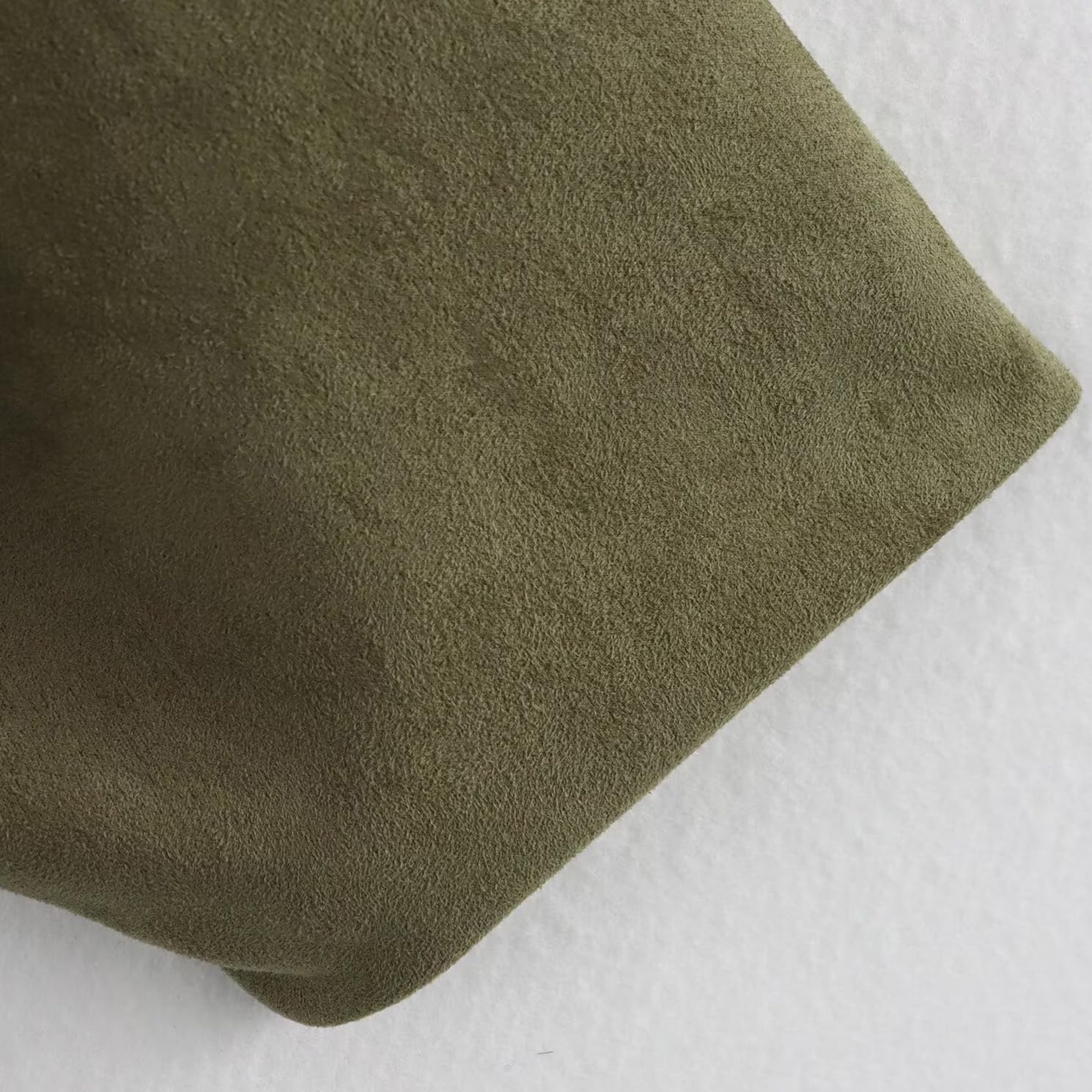 Womens Faux Suede Bomber Jacket Casual Lightweight Batwing Long Sleeve Oversized Coat Streetwear Outfits - Image 7