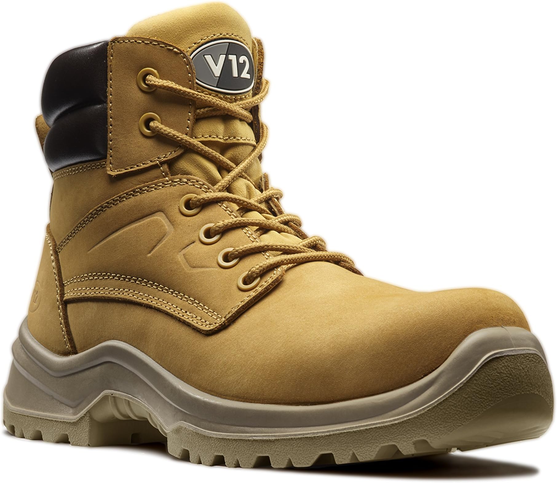 V12 Bobcat, S1P Nubuck Safety Boot, Size 03, Honey