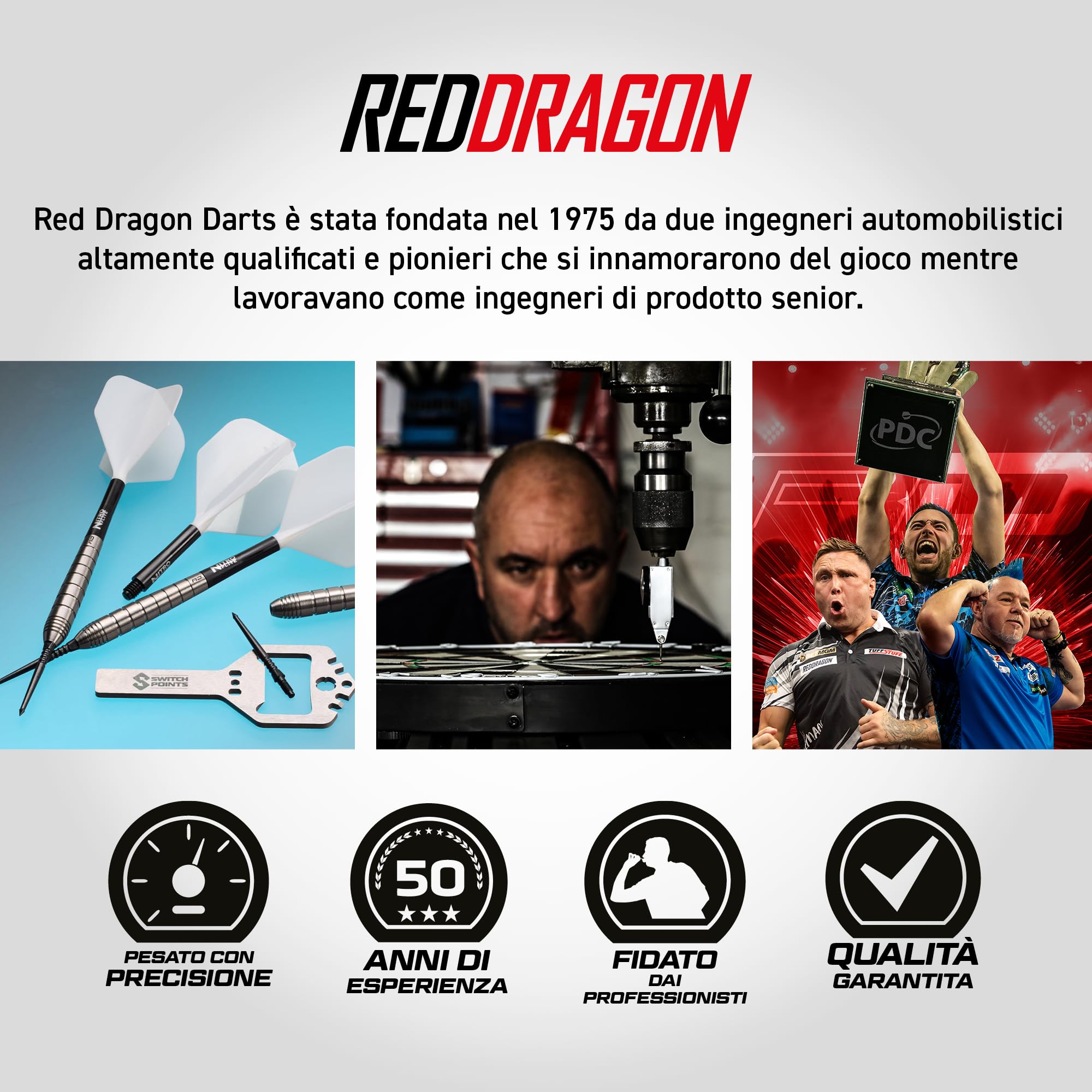 RED DRAGON Freccette Luke Humphries | Punti di commutazione TX1 Powered by Winmau | Set di freccette da 2 g | Punta in acciaio | Set di freccette professionali al 90% in tungsteno con alette e alberi