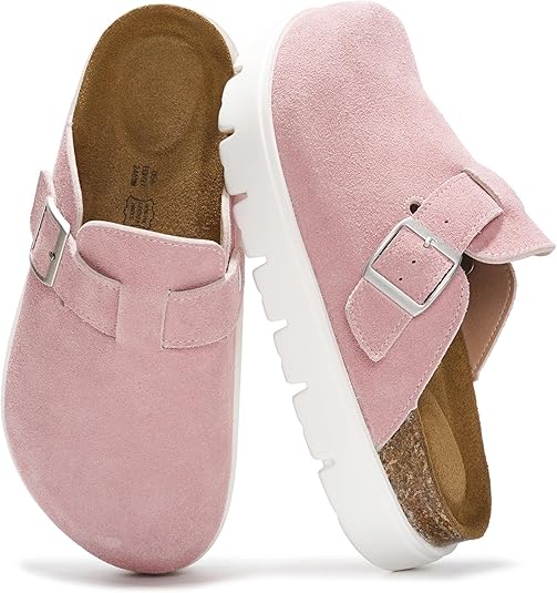 Project Cloud Genuine Leather Platform Clogs for Women Footwear - Memory Foam Arch Support Cork Footbed Casual Shoes & Mules for Women 2025 (Benton Chunky)