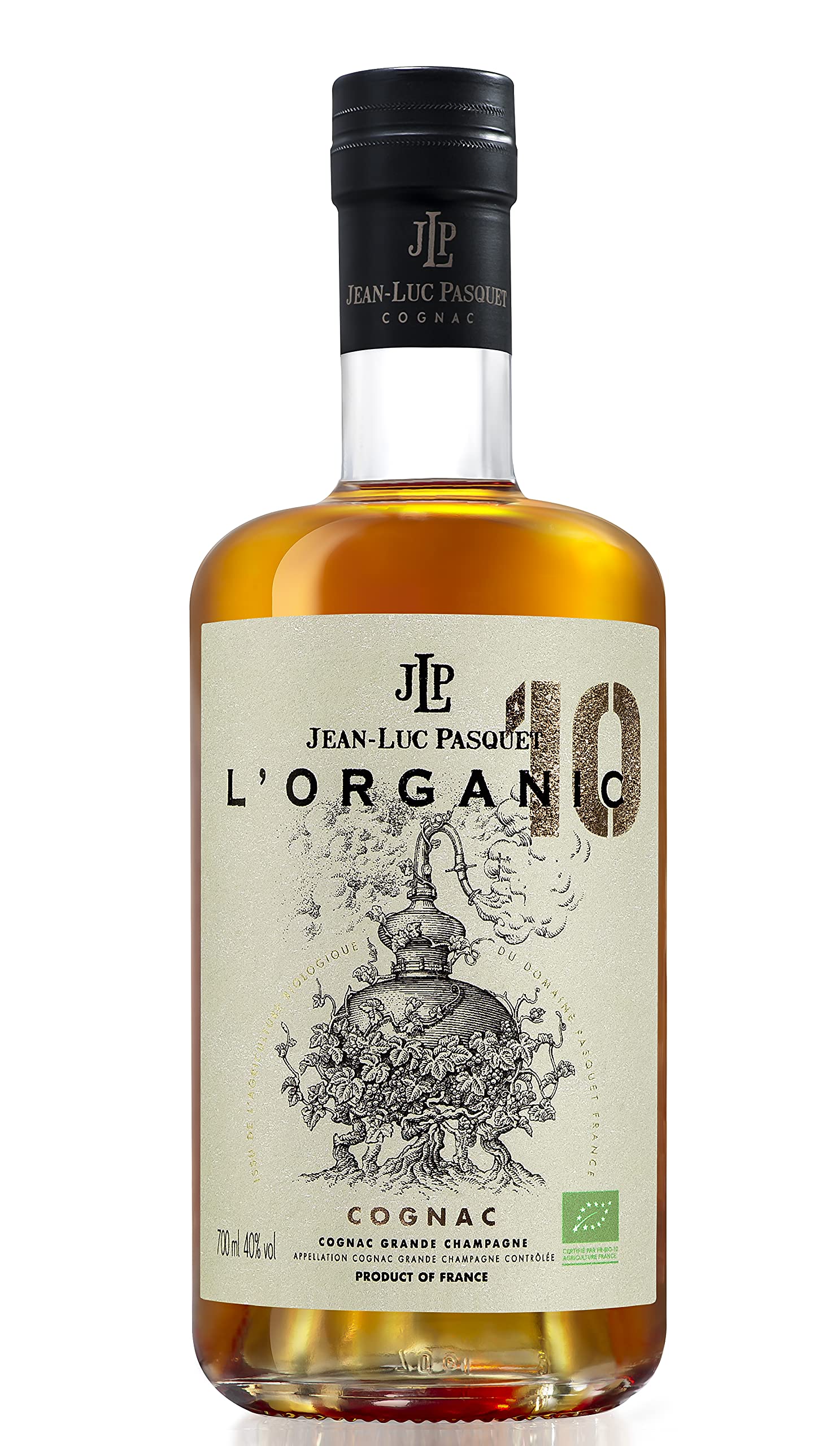 Jean-Luc Pasquet L’Organic I 10 jahre Alt Cognac I Bio-Produziertes Premium Produkt I 40% Vol. I 700 ml