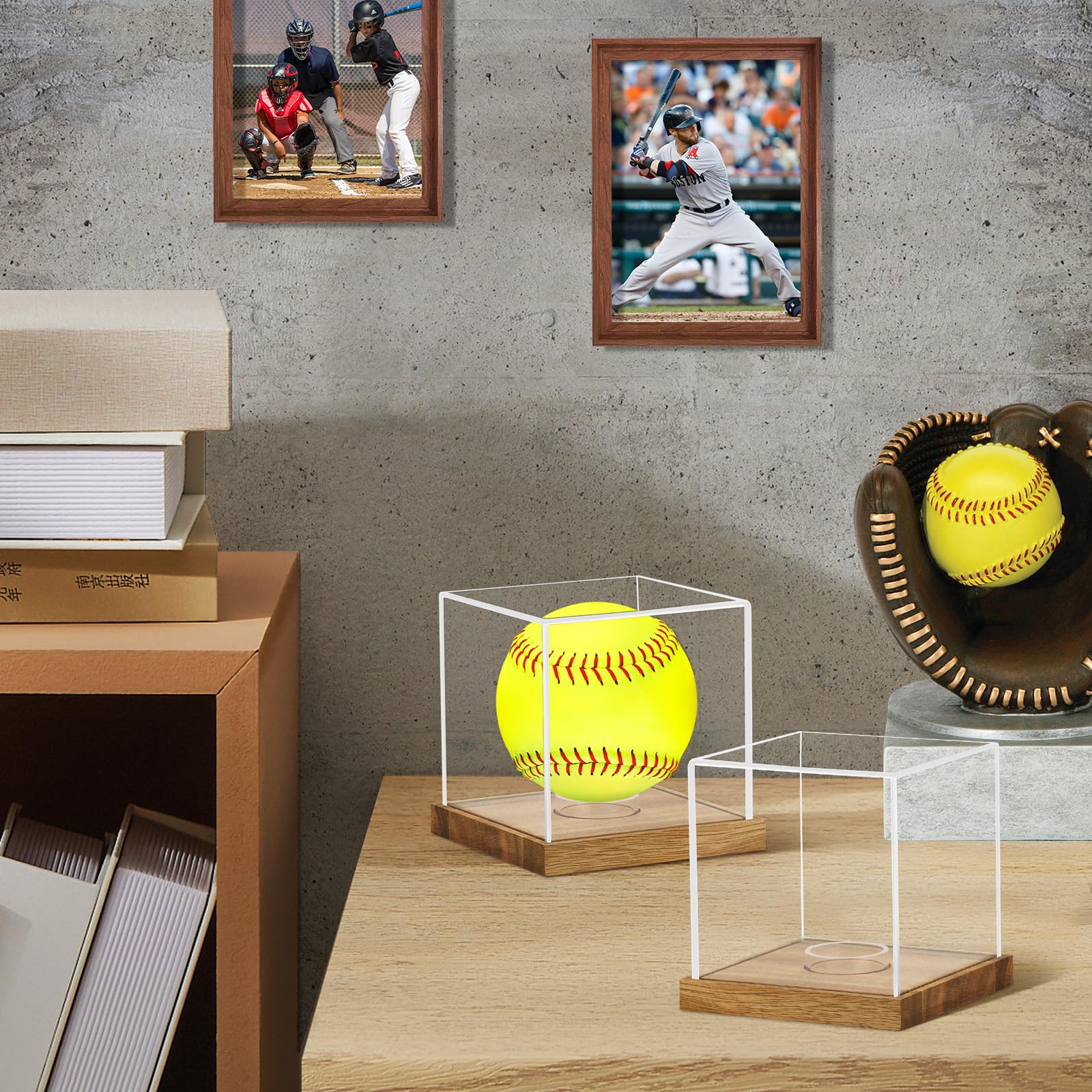 ACRYLIQUE VITRINE AVEC Socle En Bois Pour 1:24th Miniature: Jouet Voiture EUR 26,61 - FR