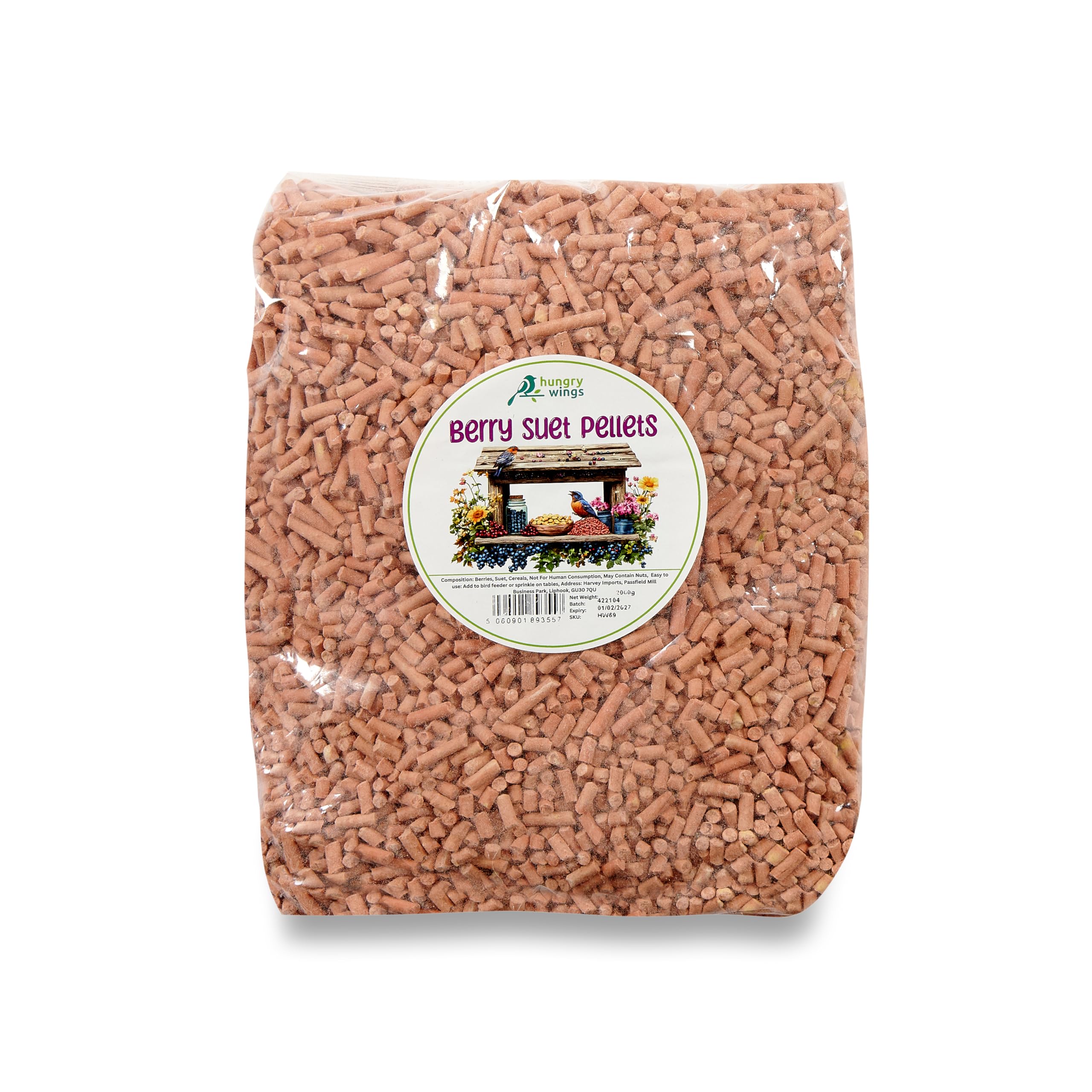 Wild Bird Food (2kg, Berry Suet Pellets)