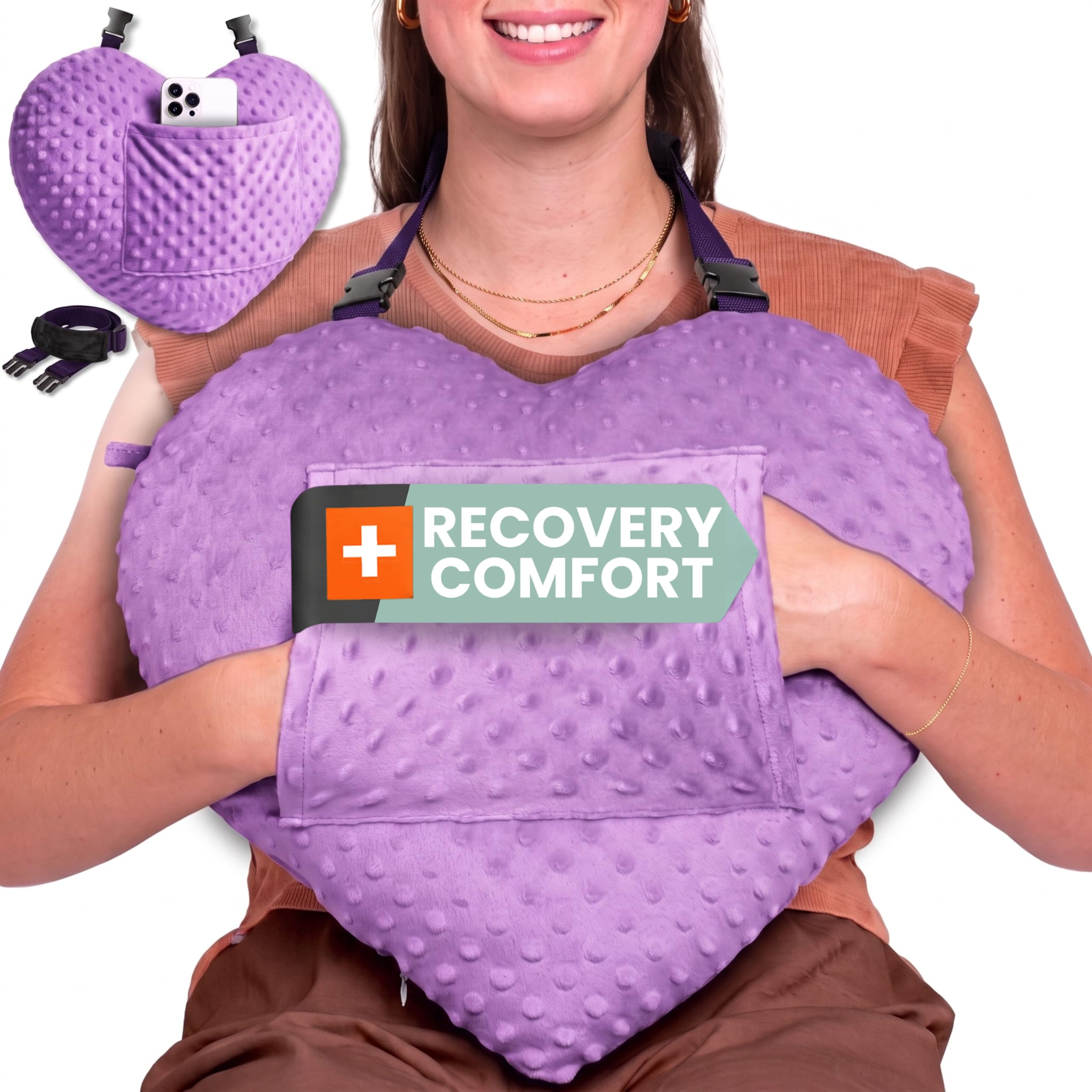 MOYOAMA Open Heart Surgery Pillow for Heart Surgery Recovery Gifts - After Bypass Surgery Must Haves, Gifts for Chest Surgery Recovery, Seatbelt Pillows for Post-Surgery, Shock Absorbing Chest Pillow