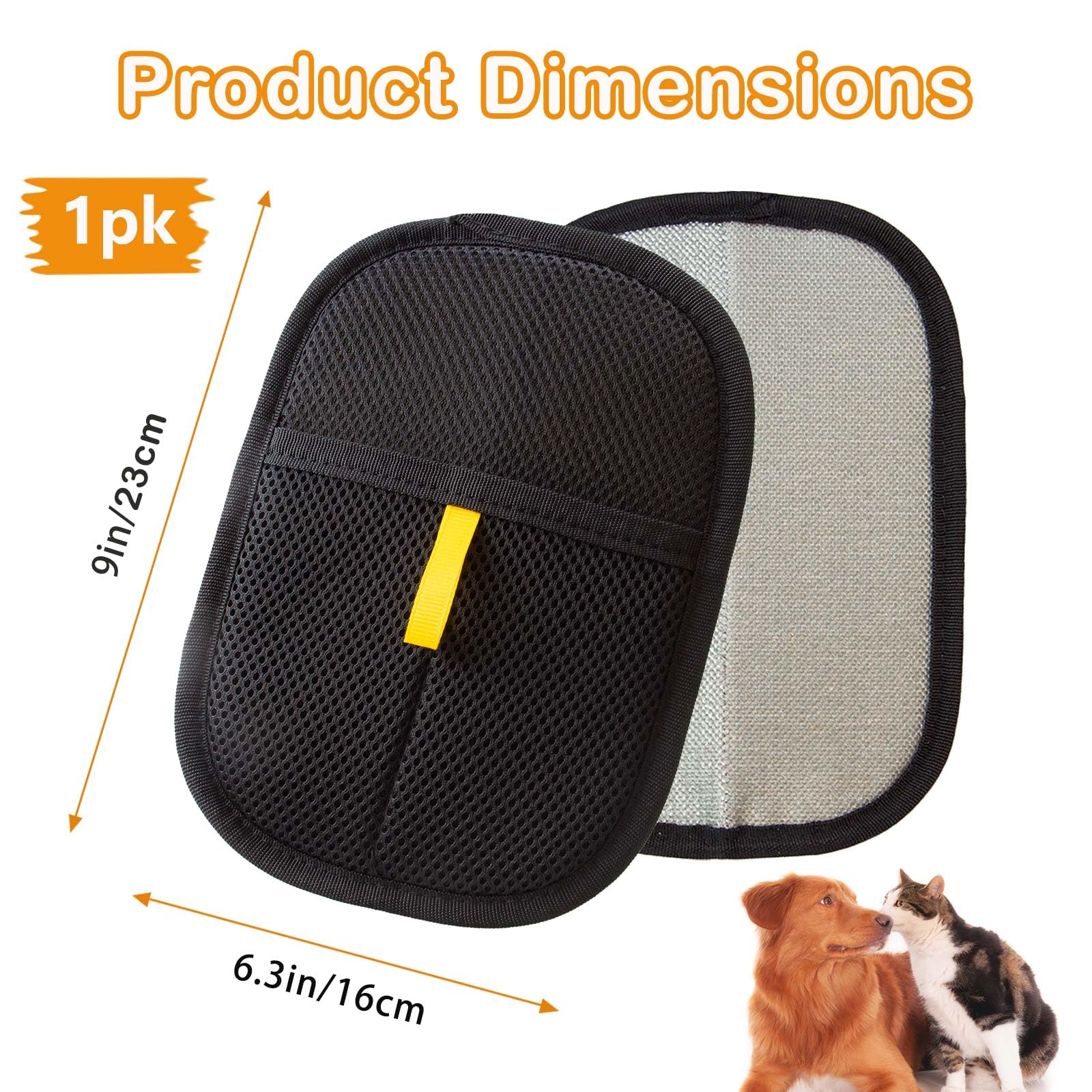 Thickened Pet Hair Removal Glove - Electrostatic Cat Dog Hair Remover Glove, Reusable Magic Brush Pet Hair Remover Tool for Couch, Carpet, and Car Seat (Black,1 Pack) - image 6