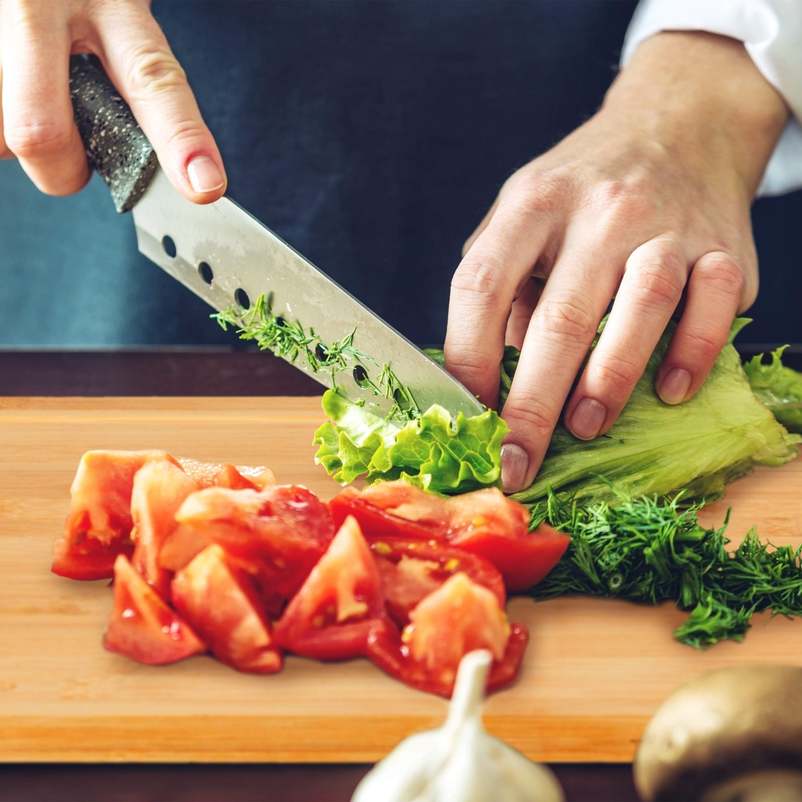 Smartday Bambus Schneidebrett Set 2-teilig - Mit Saftrille & Aufhängeöse