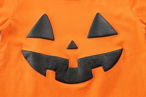 Miniatura 4 de Camiseta de manga corta para niños pequeños y niñas, con cara de calabaza que brilla en la oscuridad, esqueleto y camión, camiseta de manga corta