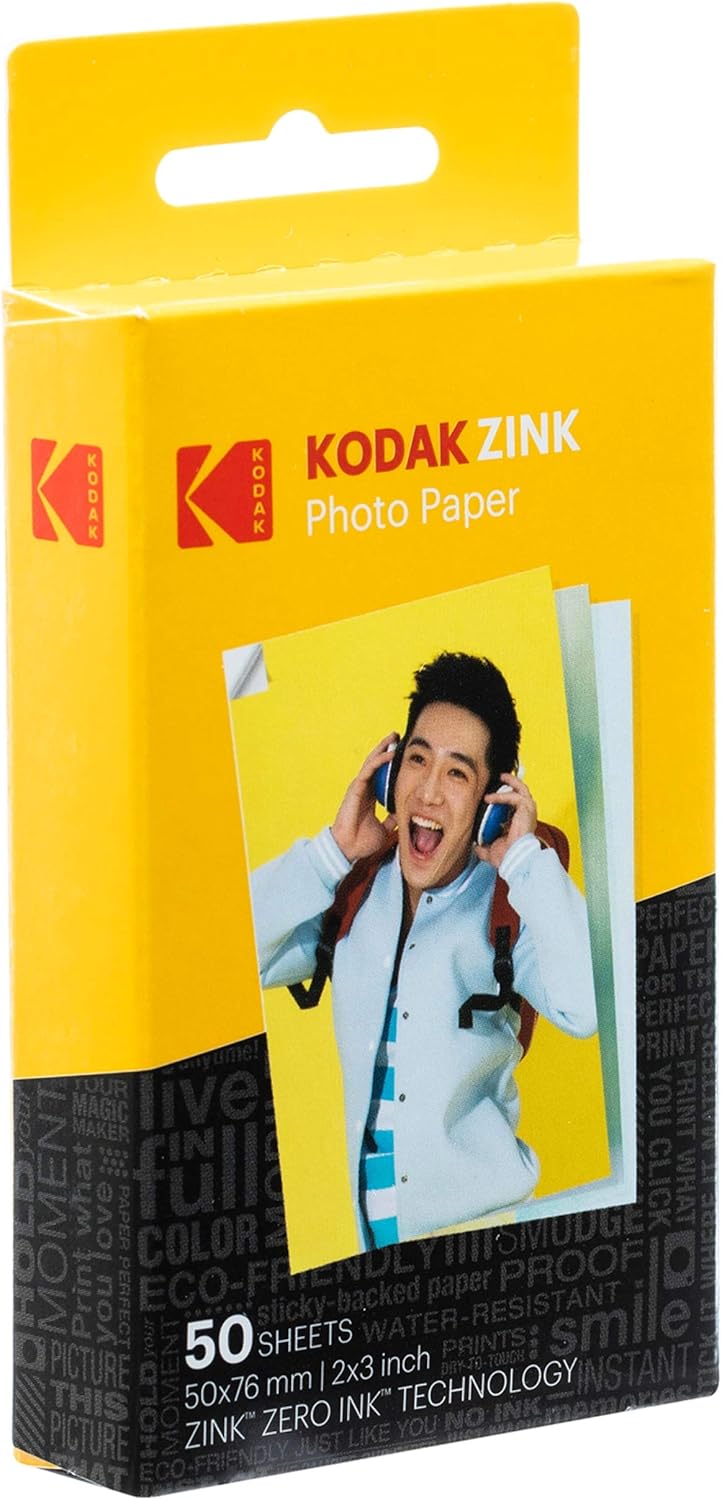 Exclusive Discount 80% Offer Kodak 2x3 Premium Zink Photo Paper (50 Sheets) Compatible with Kodak Smile, Kodak Step, PRINTOMATIC
