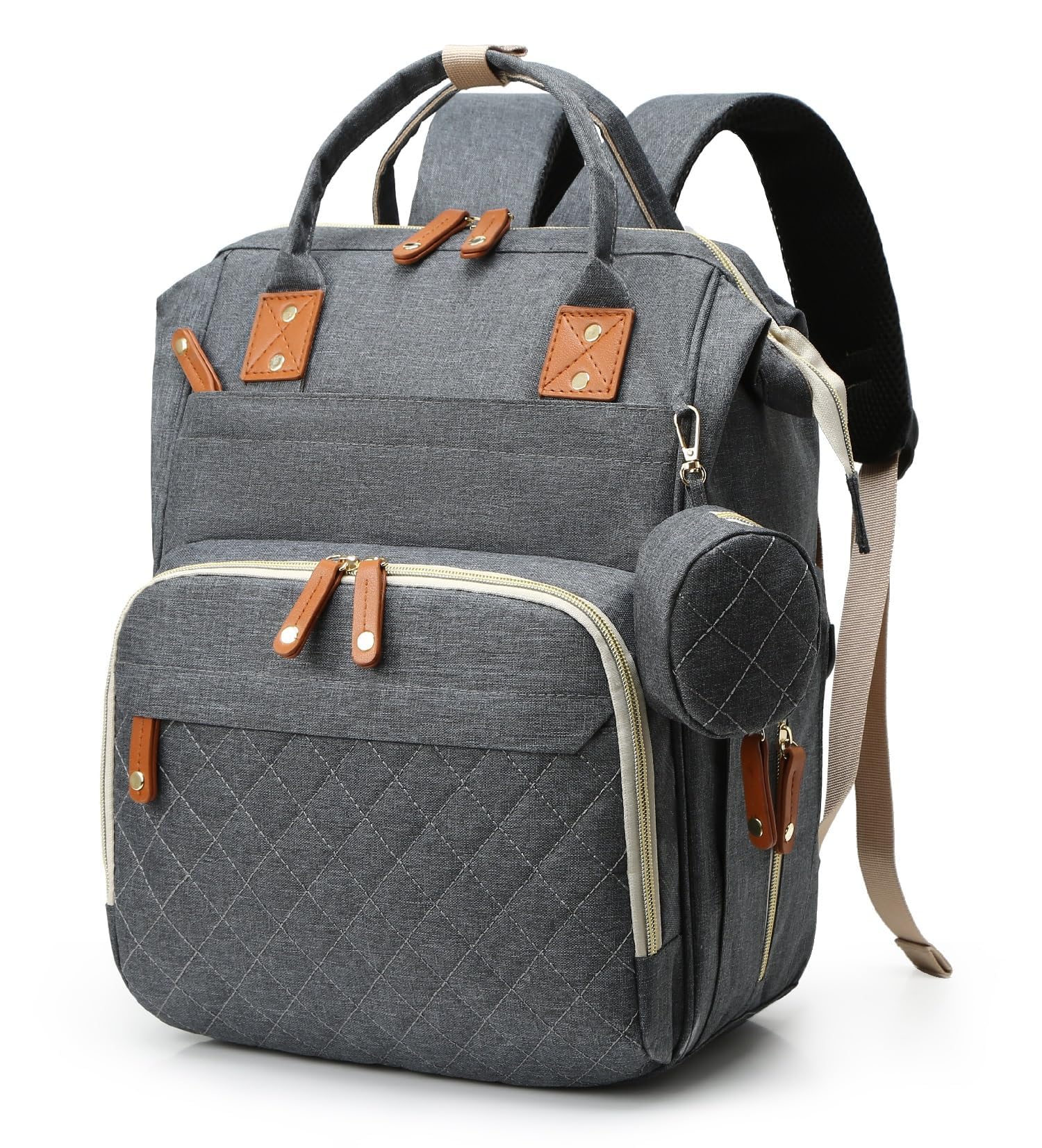 GLIXAVIA Diaper Bag Backpack with Changing Pad – Large Capacity, 16 Pockets, USB Port, Waterproof Travel Backpack for Mom & Dad – Bonus Pacifier Case