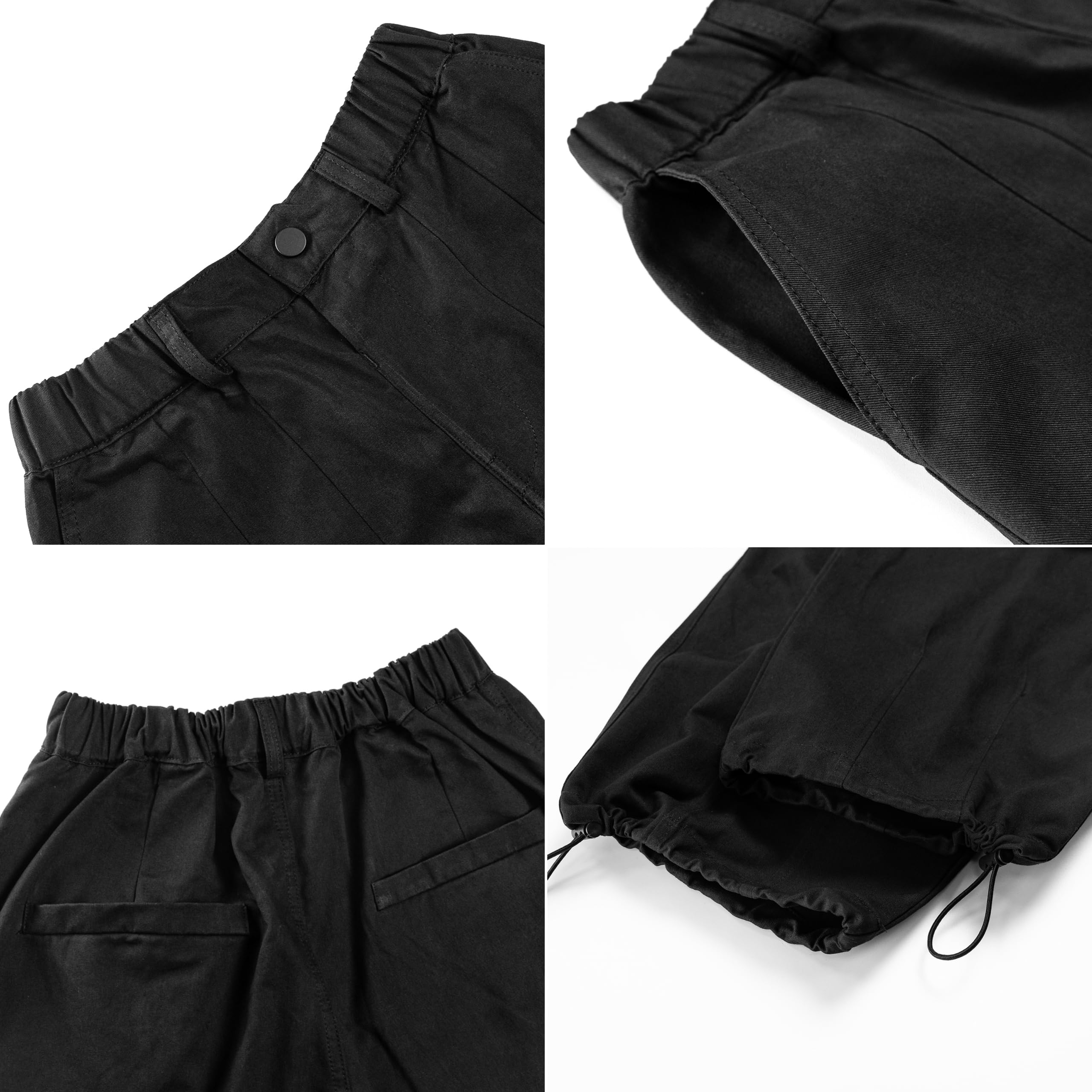 Pantalones Cargo para Niñas, Algodón, Cintura Elástica, Múltiples Bolsillos, 6-15 Años