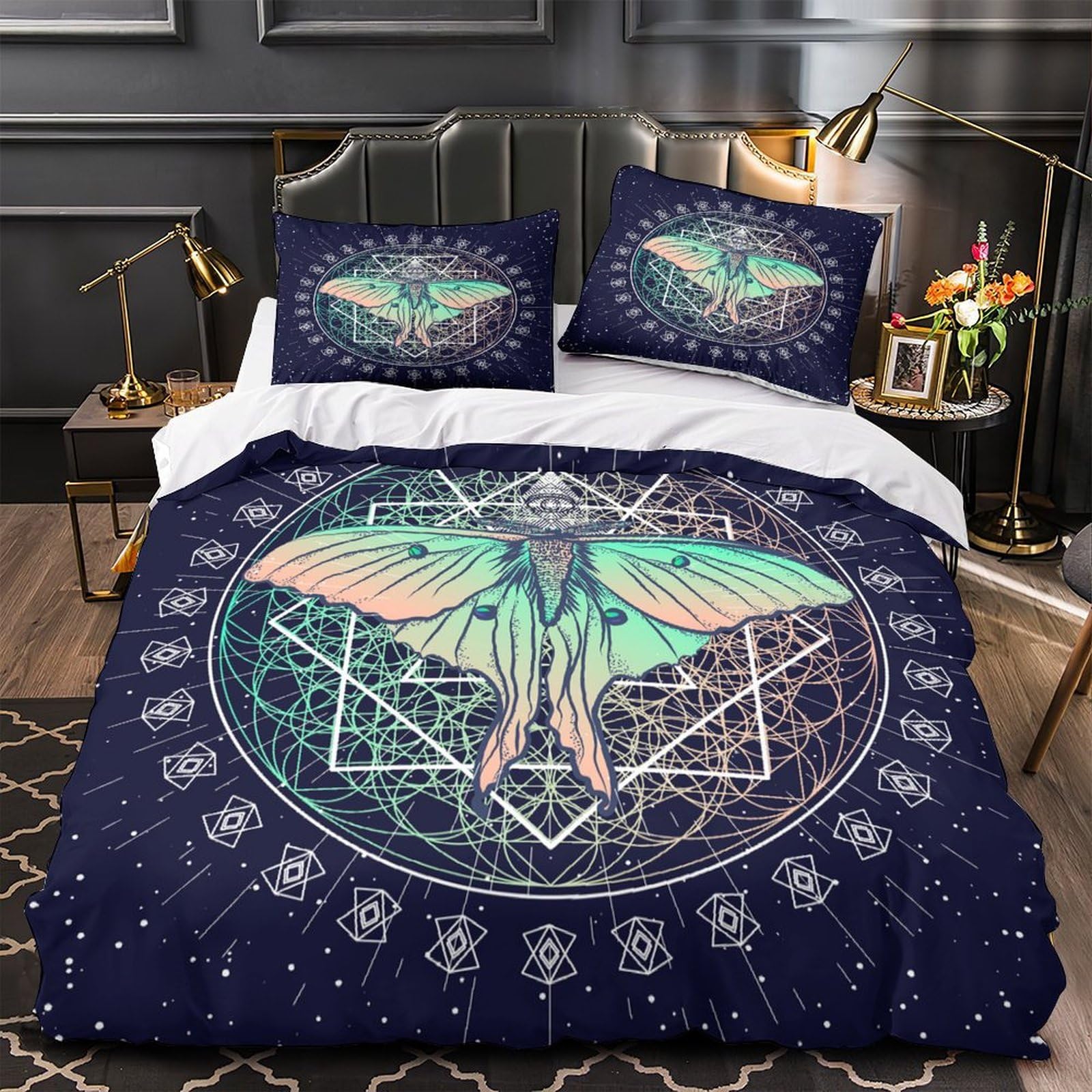 Parure de lit élan nordique 3D pour une décoration de chambre d'enfant cocooning en hiver