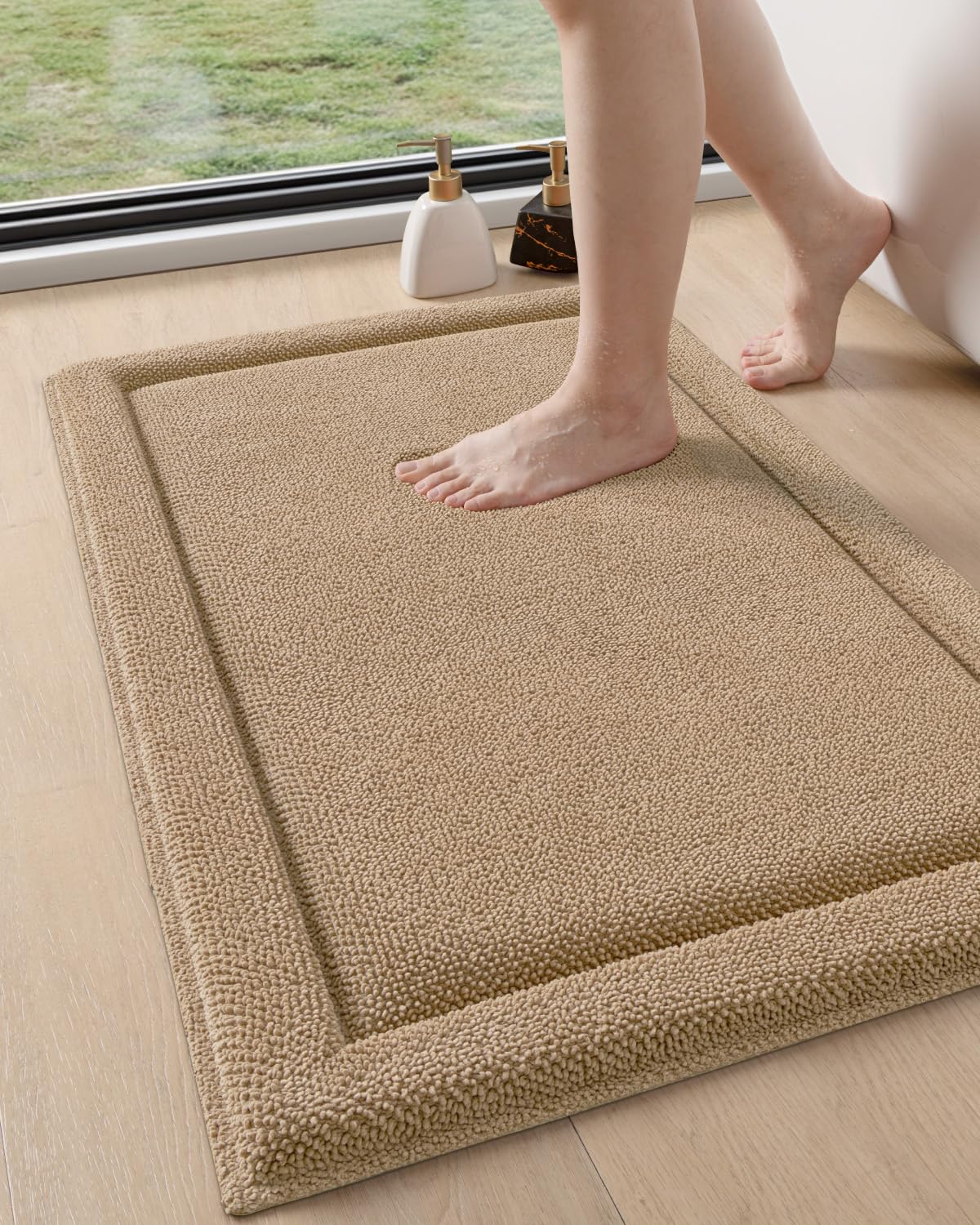 DEXI Memory Foam Bath Mat 36x24 Soft Absorbent Chenille Bathroom Rug Non Slip Washable Bath Mats for Bathroom