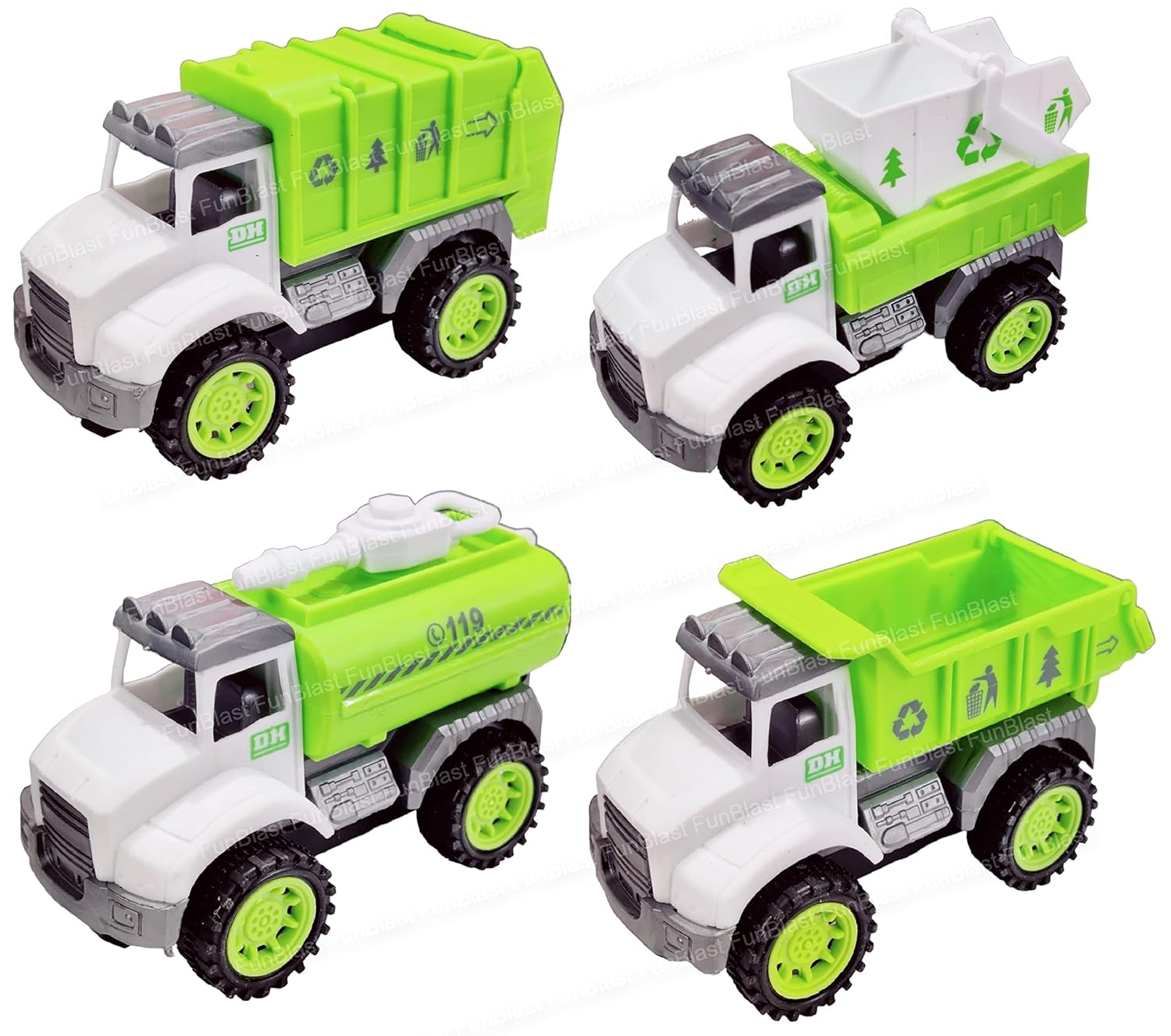 FunBlast Pull Back Truck Toys for Kids City Service Construction Trucks