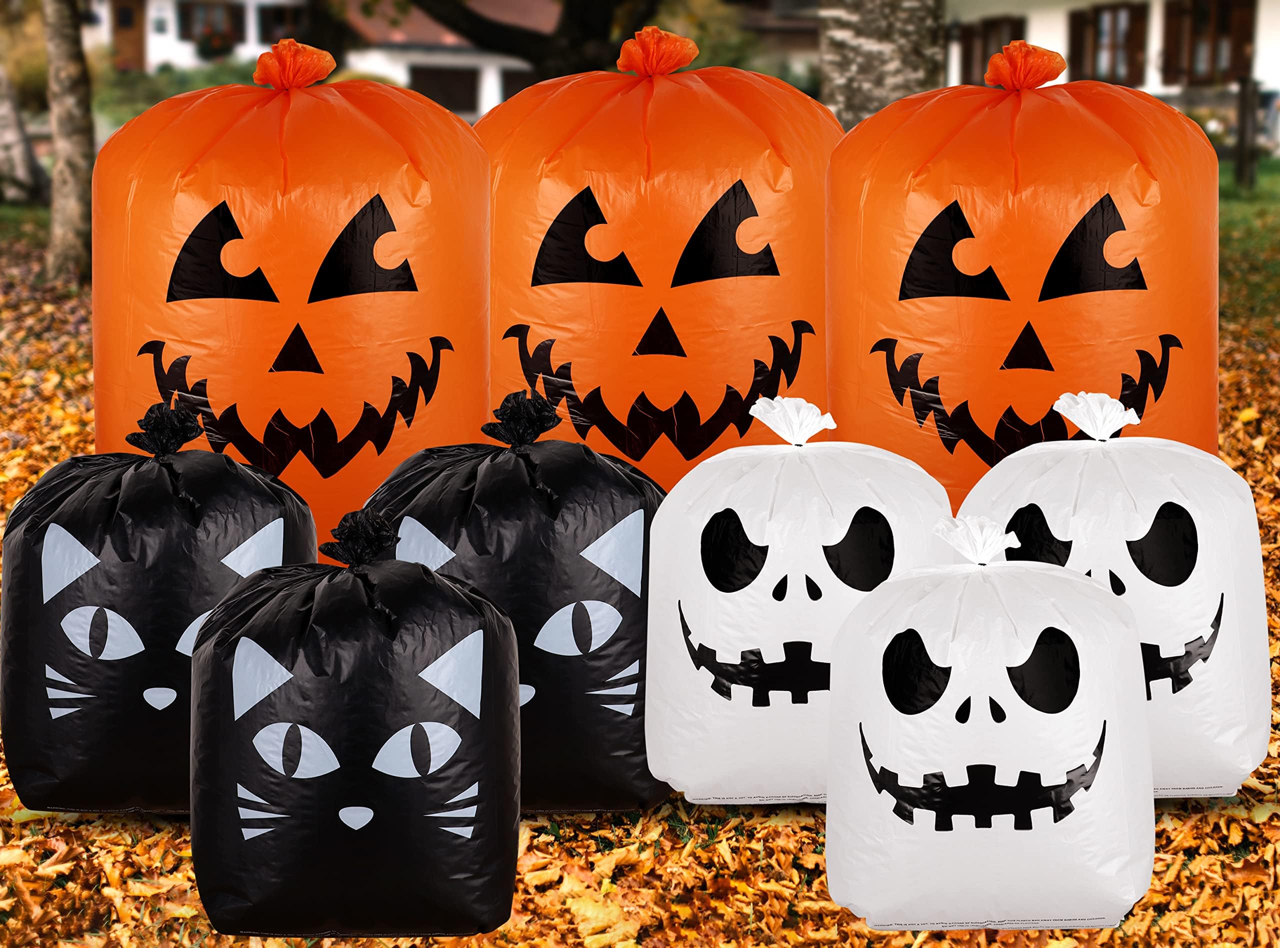 Amscan Pumpkin Lawn Bags, Halloween Decoration 30" x 24