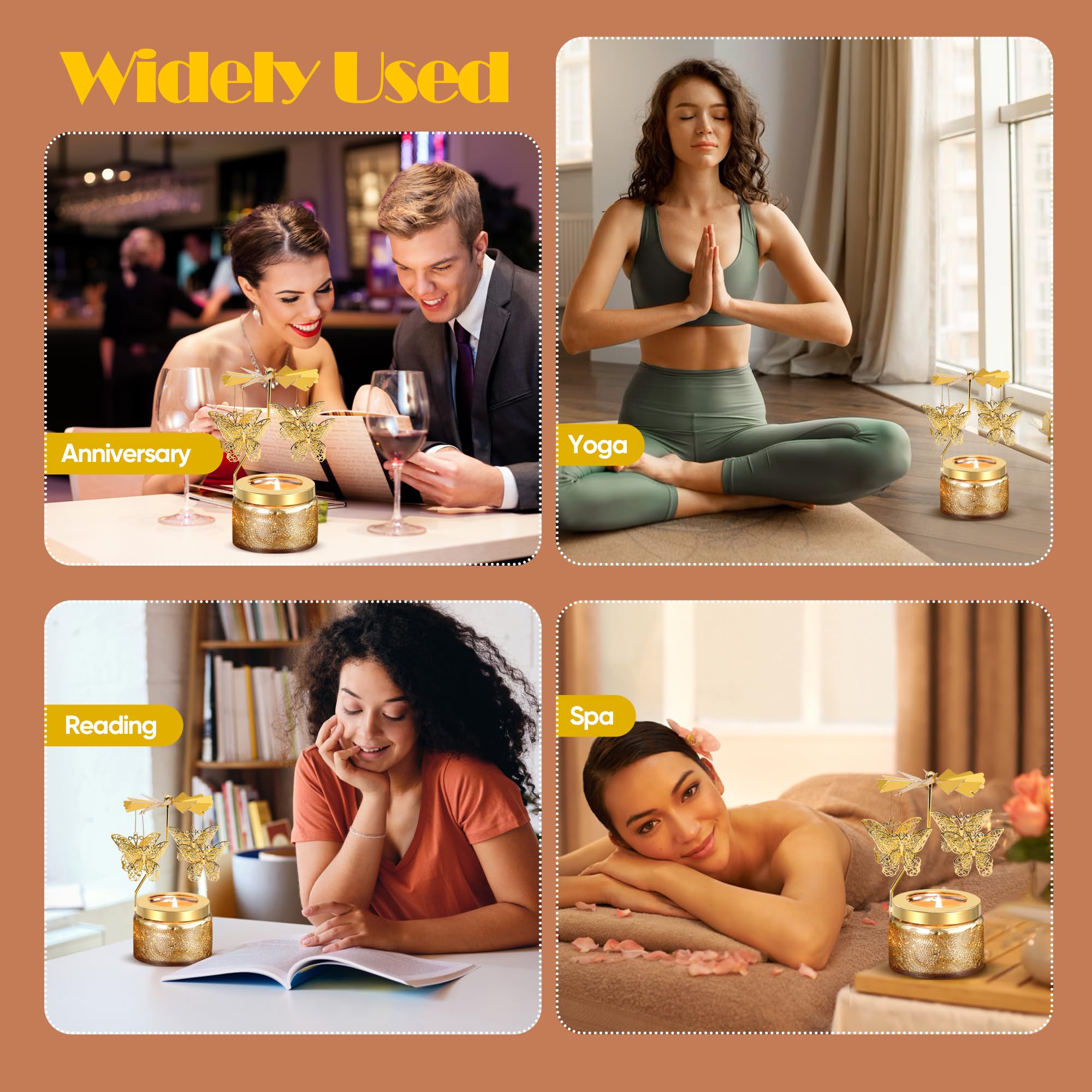 Mothers Day Gifts for Mom, Sunflower Candle Gift for Women, Funny Birthday Gift for Mum Mama, Rotating Scented Candles Presents for Friends, Sisters, Grandma, Mothers Day Gifts for Mom from Daughter: Butterfly