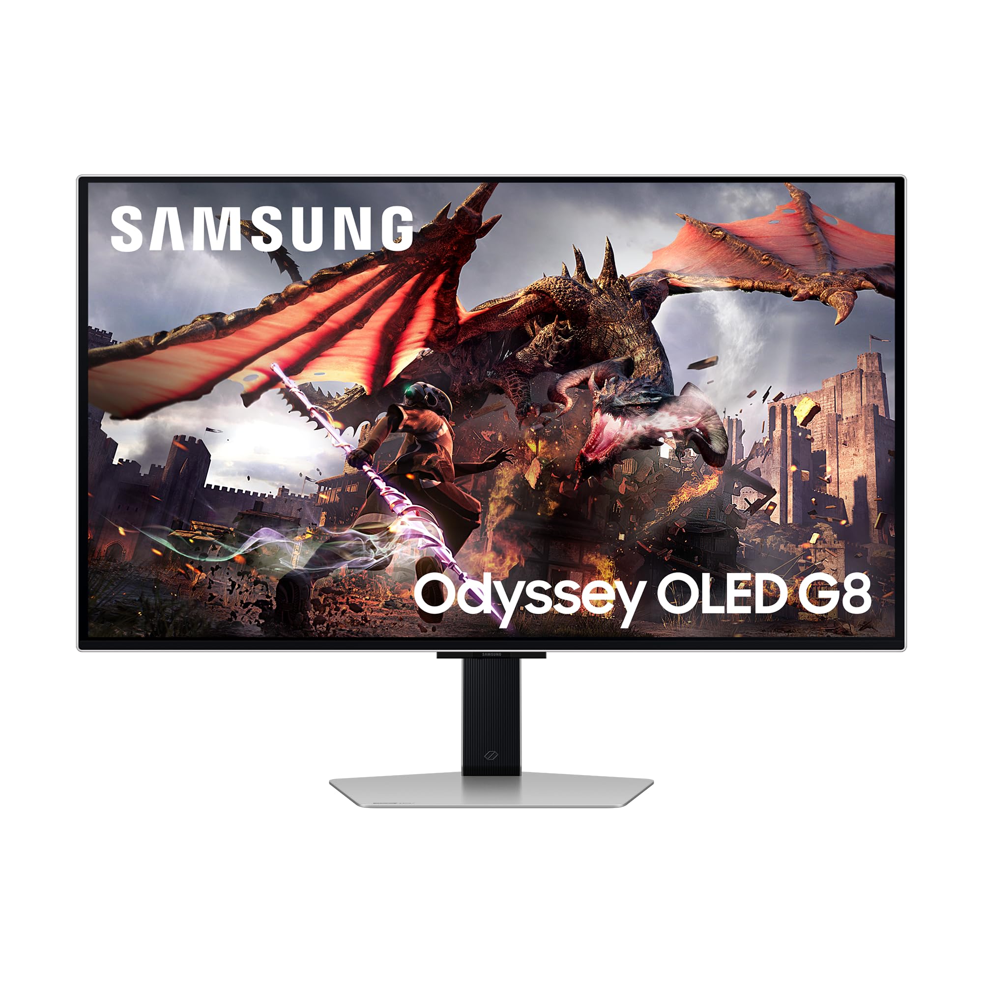 Samsung Monitor Gaming Odyssey OLED G8 (S32DG802), Flat, 32'', 3840x2160 (UHD 4K), 16:9, HDR10+, OLED, 240Hz, 0,03ms (GtG), FreeSync Premium Pro, HDMI, USB, DP, HAS, Pivot, Gaming Hub