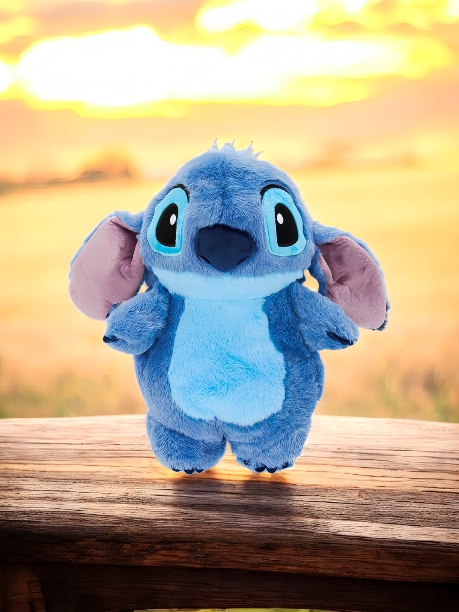 Bolsa de agua caliente compacta Stitch y Angel con bolsa de agua, 30 cm, 750 ml (Stitch 30 cm)
