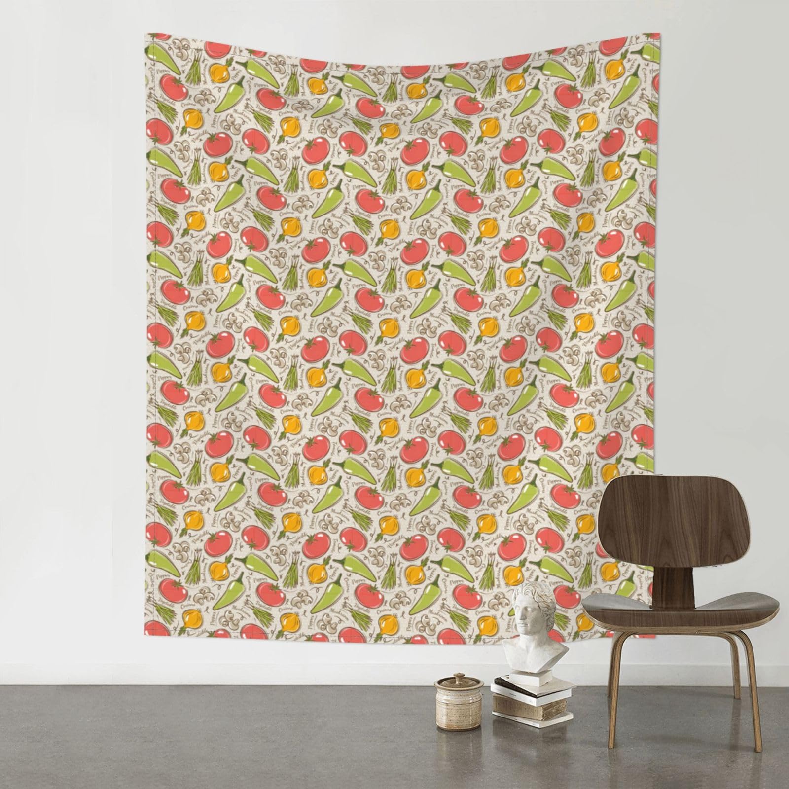 YYHHAOFA Vegetable Fruit Prints Wall Tapestry 60x51in – Boho Chic Dorm Decor, Beach Throw, & Versatile Home Accent