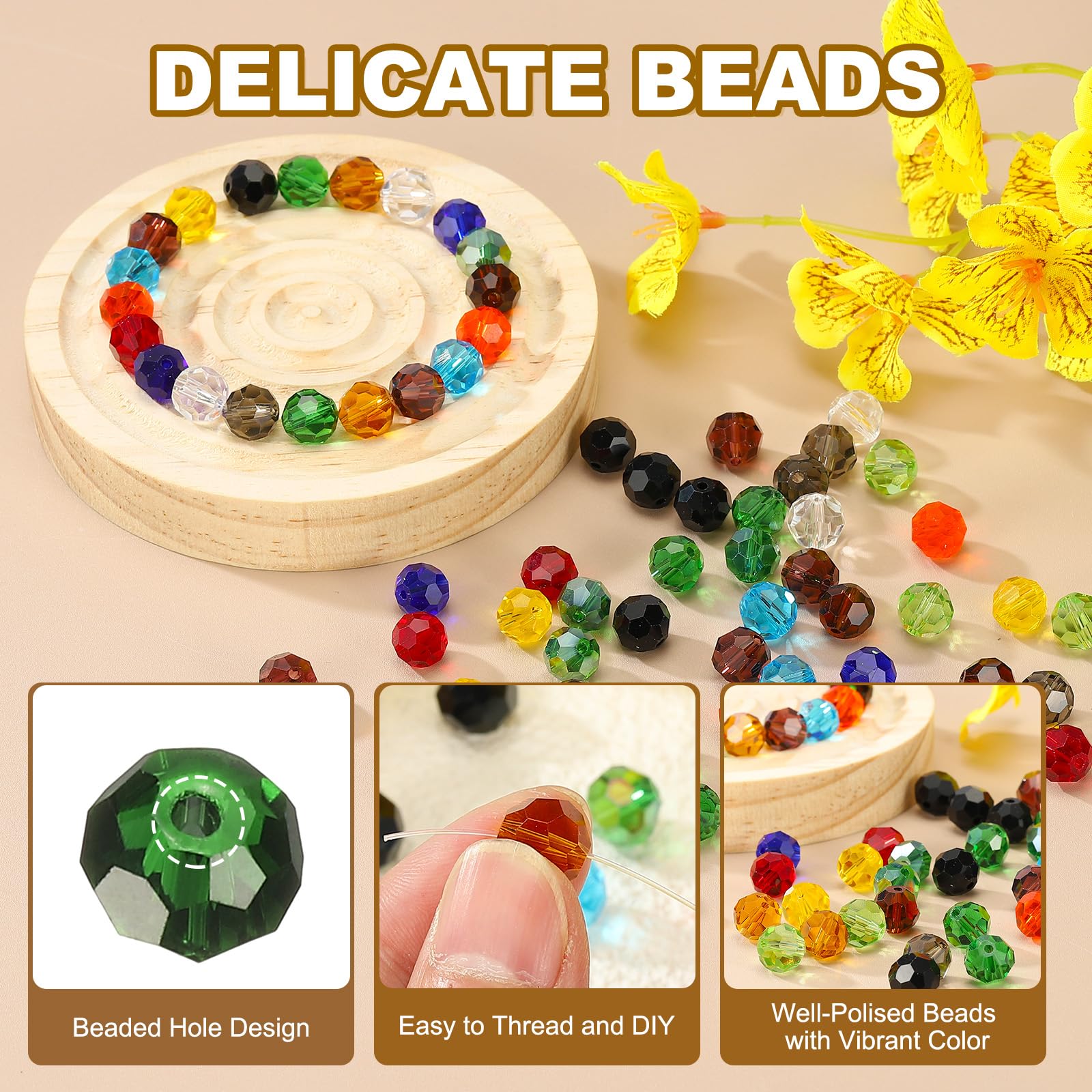 PATIKIL 8mm Round Crystal Beads - Image 3