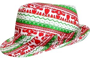 Ugly Sweater Fedora Hat - Funny Santa Hats For Adults