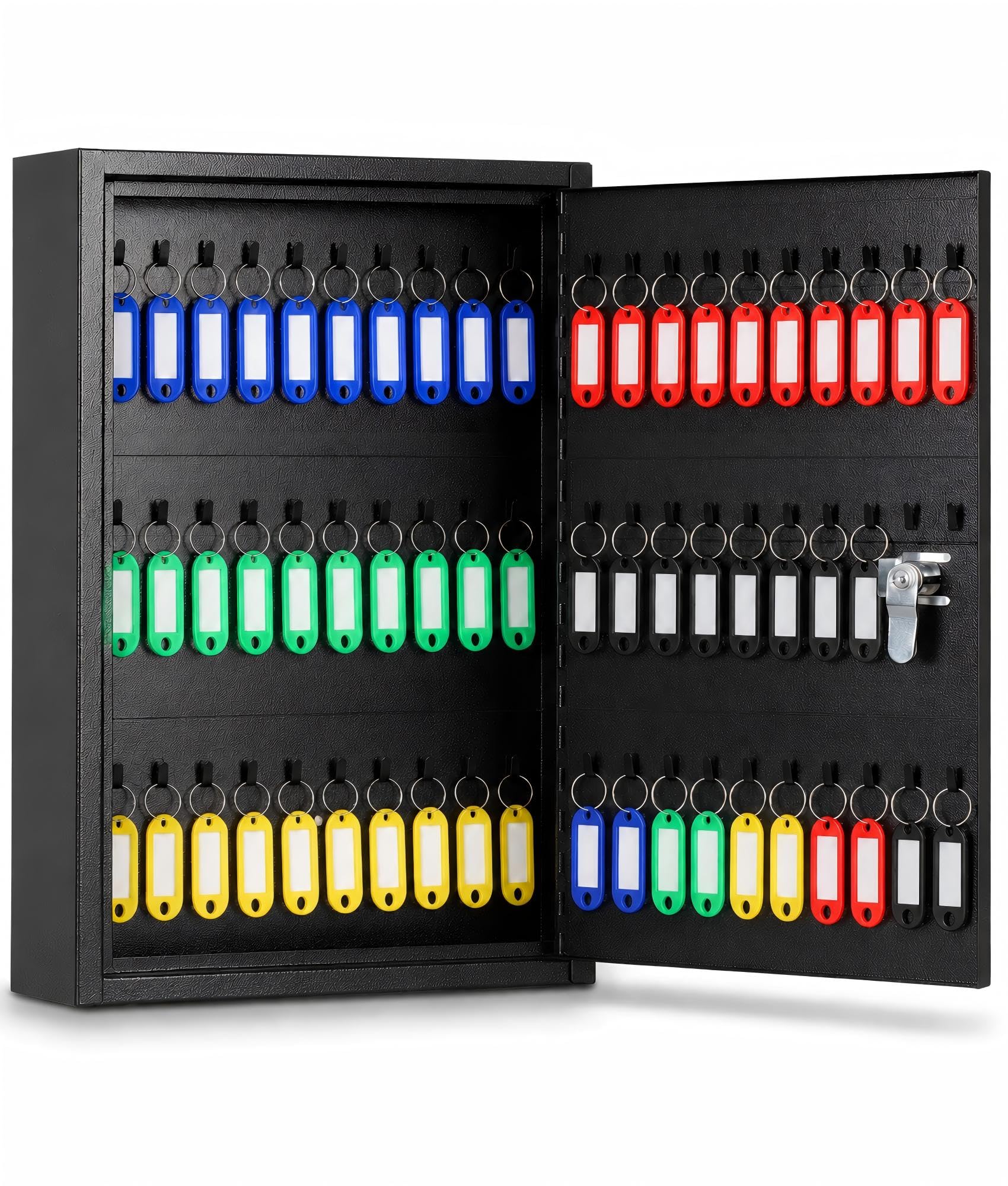 KYODOLED Key Box, 60-Key Lock Box with Key Lock, Wall Mount, Black