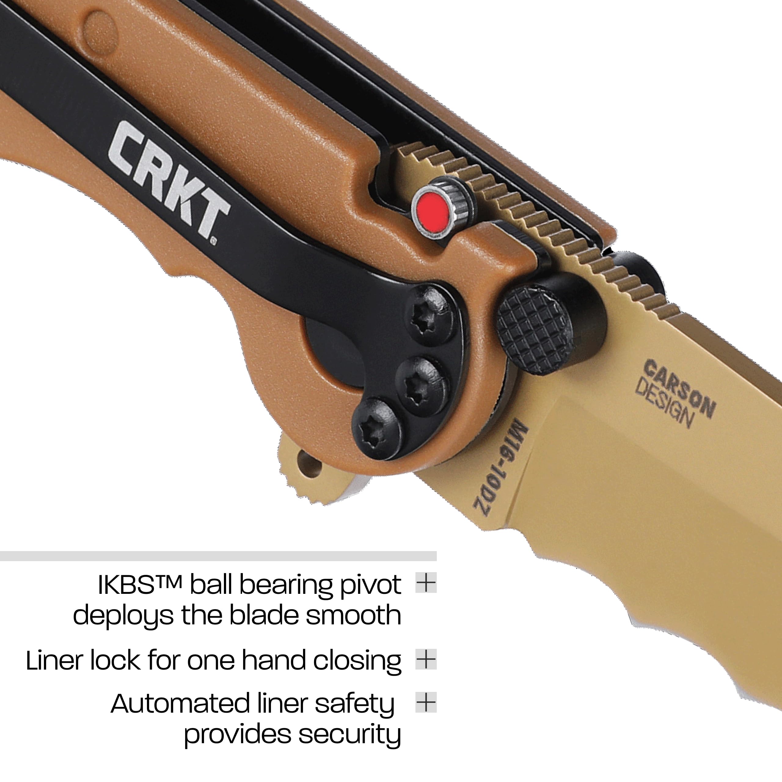 CRKT M16-10DZ Everyday Carry Klappmesser Tanto mit D2-Stahlklinge, glasverstärktem Nylongriff, Liner Lock, M16-10DZ