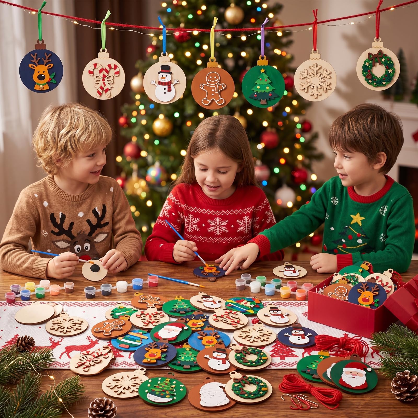 DoubleFill Lot de 24 boules de Noël pour loisirs créatifs