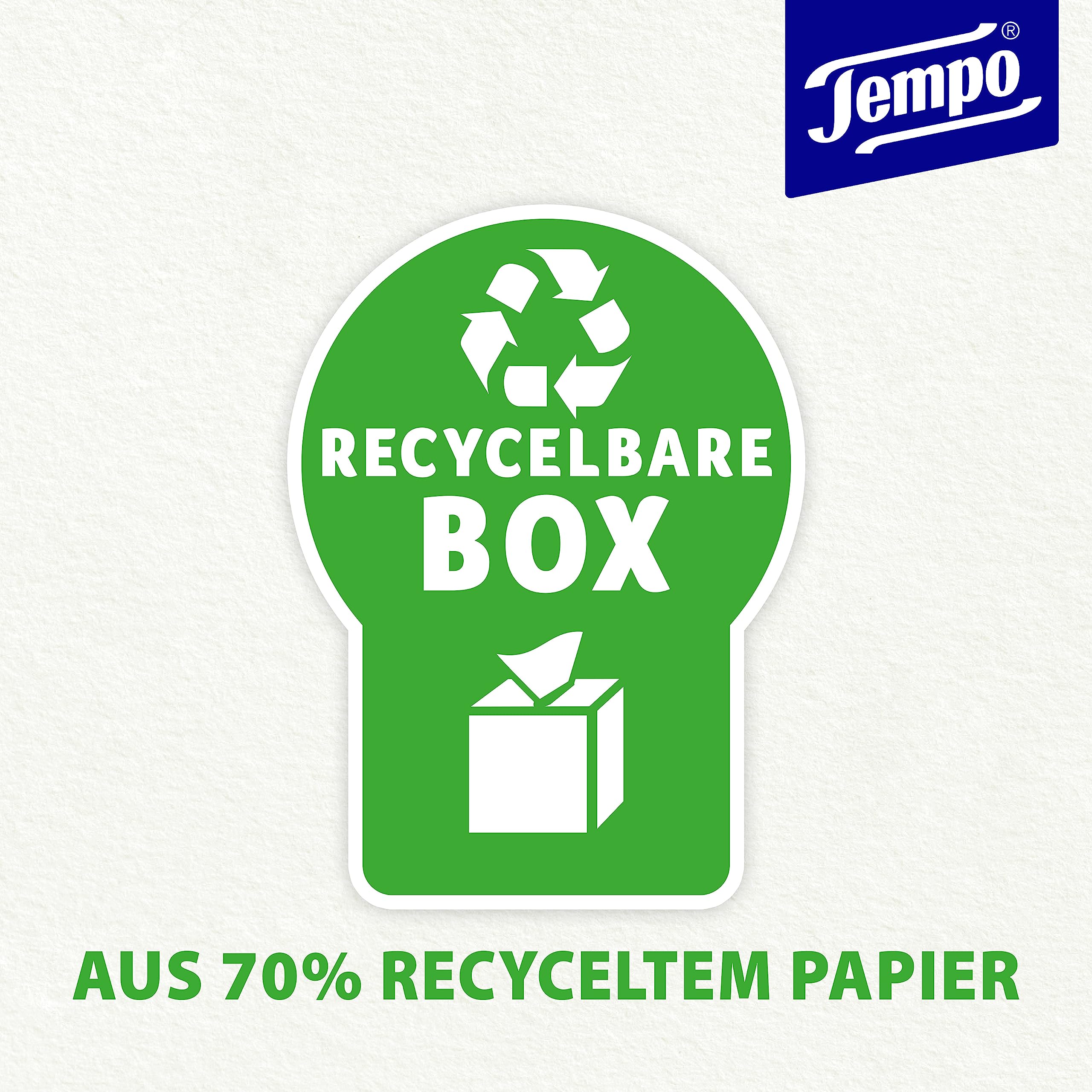 Tempo Caja de pañuelos originales – Megapack – 12 cajas, 60 toallitas por caja – Pañuelos de papel extra fuertes y suaves, lavables a máquina