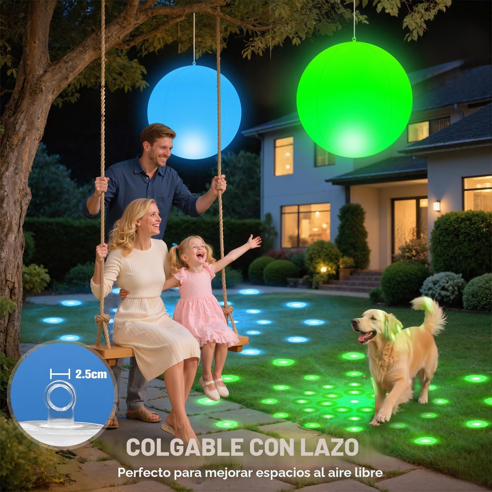 KingSom 2026 Luces Flotantes Piscina Solares, Ø38cm Inflables Bolas Luces para Piscina, Luz Solar Piscina Flotante Que Cambian de Color, Impermeables IP68 Bolas de Luz LED para Piscina Jardin-2 Piezas