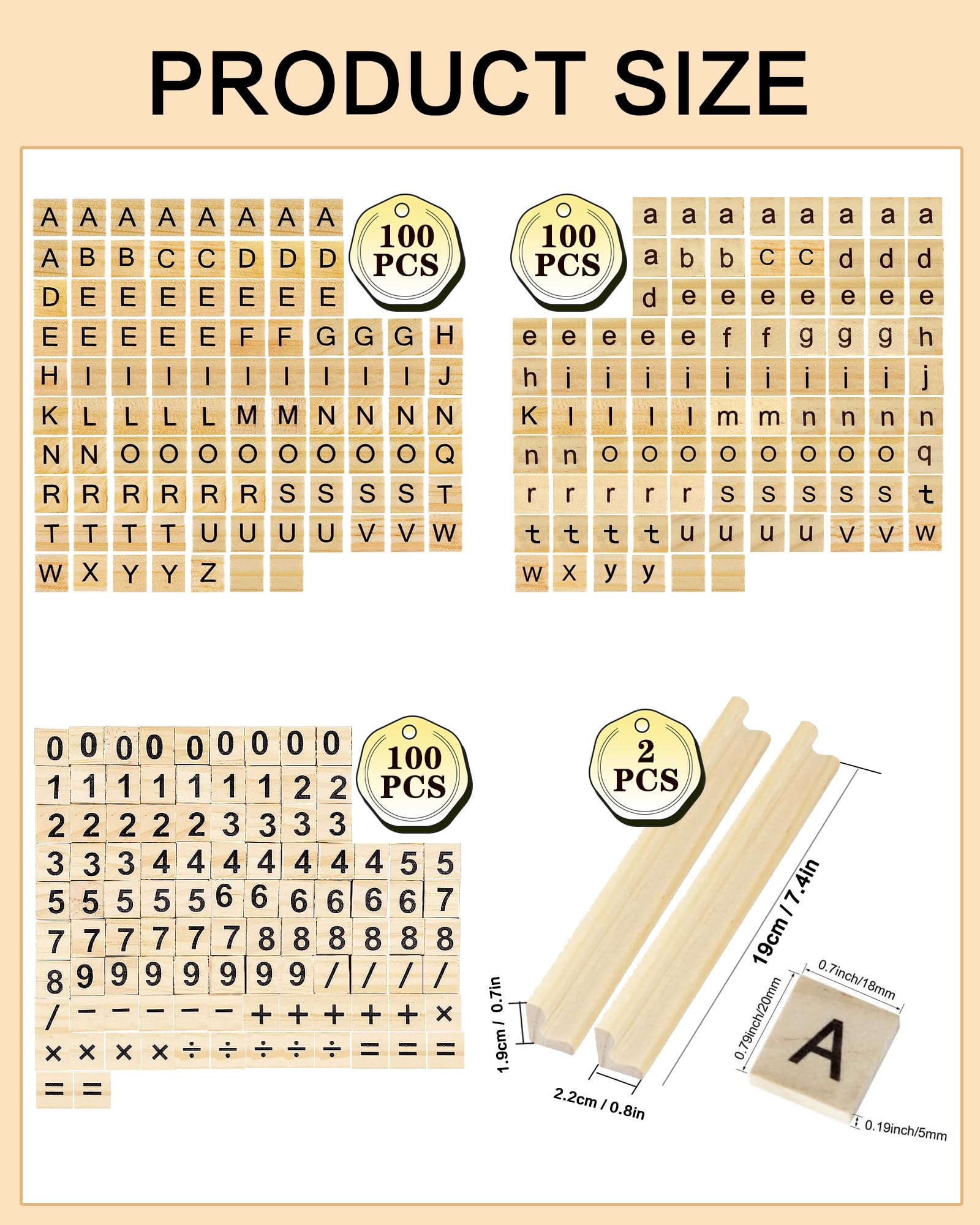 OLYCRAFT 300 stuks houten zwarte lettertegels A~Z hoofdletters hout zwarte lettertegels houten stukken voor het maken van alfabet onderzetters - 20 x 18 x 4 mm