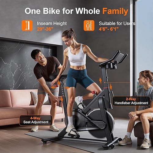 Miniatura 3 de Bicicleta estática, bicicleta de ciclismo de interior con 32 niveles de bicicleta estática magnética ajustable, bicicleta de ciclo con capacidad de