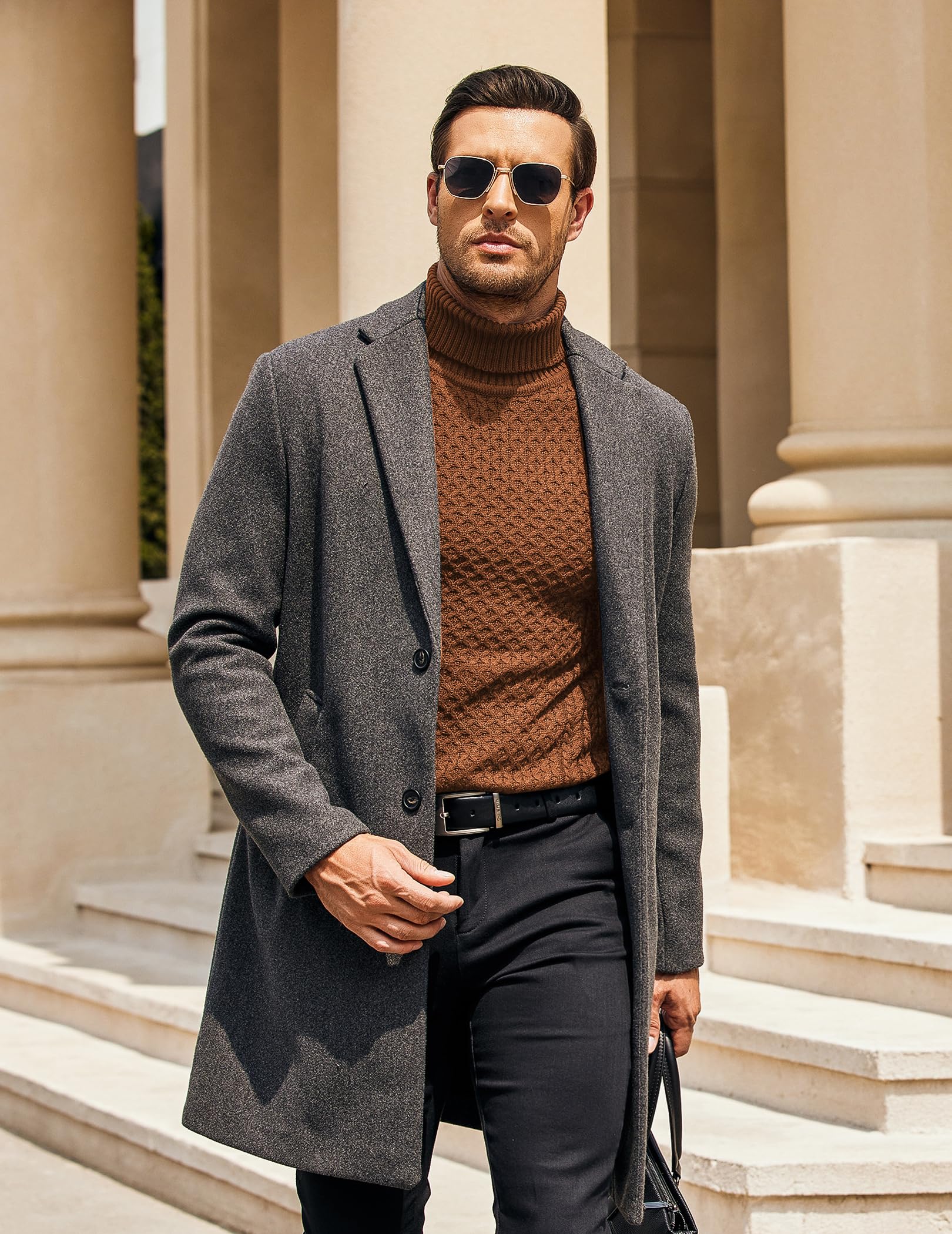 COOFANDY Maglione Dolcevita Uomo - Invernali Maglioni Maglione a Collo Alto Slim Fit a Manica Lunga Maglia Maglione