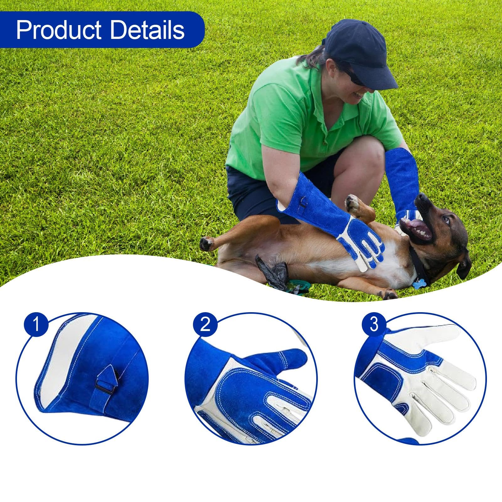 Tierpflegehandschuhe Kratzschutz Arm Schutz 53,5 Cm Pu