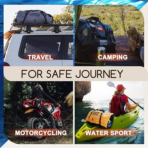 Miniatura 6 de Waterproof Duffel Bag - Motorcycle Dry Bag Tail Bag with Large Storage Space, Waterproof Luggage Duffle Bags with Outer Mesh Zipper Pocket for