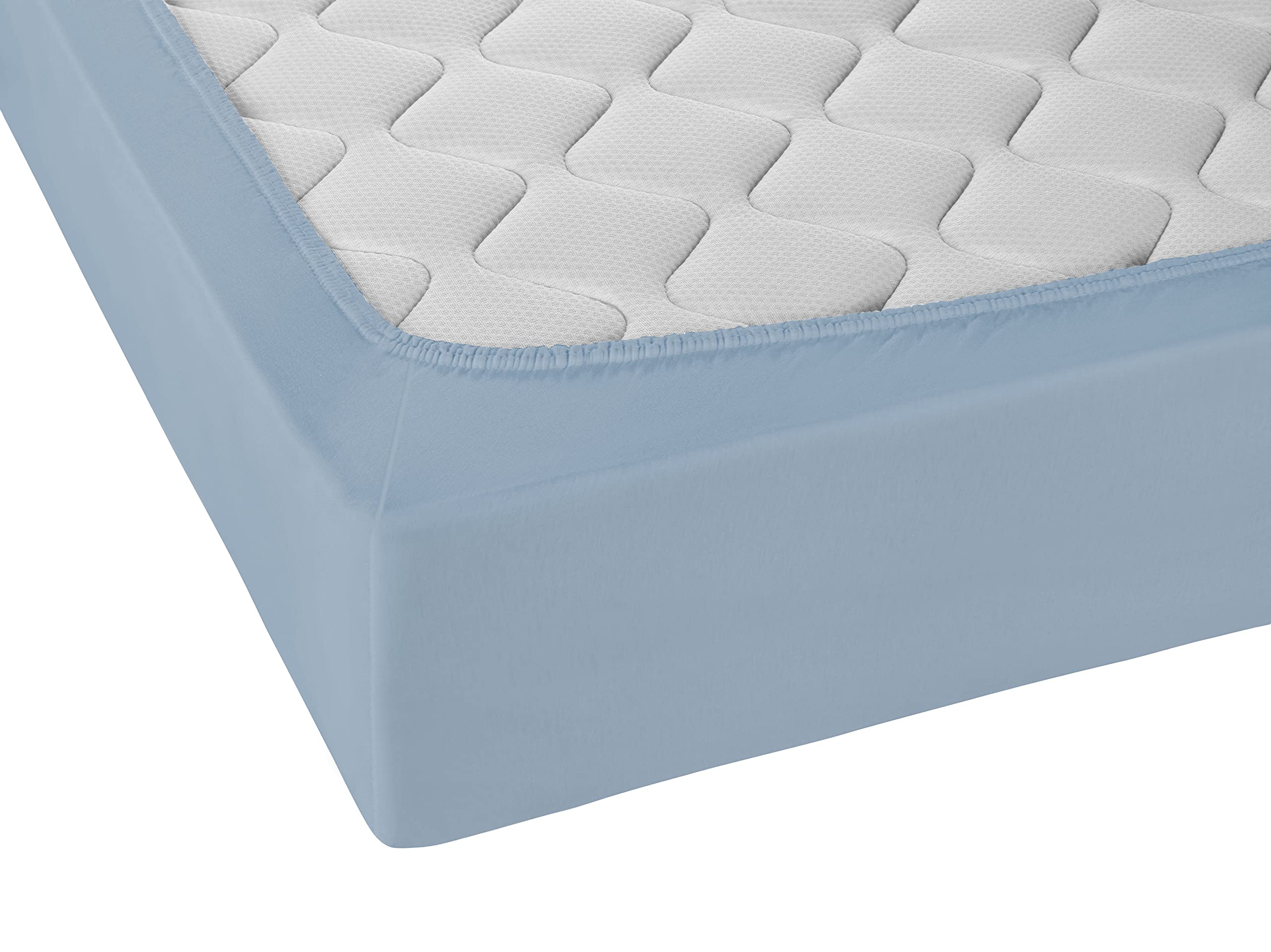 Drap-Housse En Jersey 100% Coton - Blanc 90x190 à 100x200 Cm - Élastique 4 Côtés - Pas De Repassage - Oeko-Tex