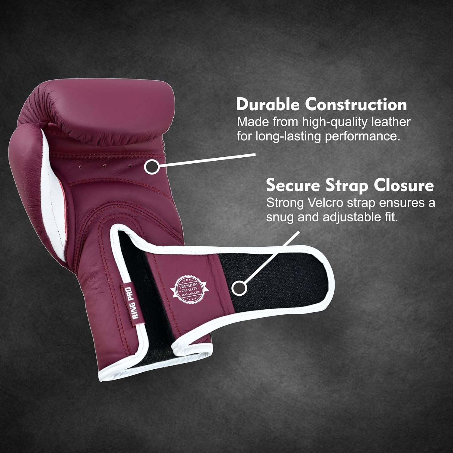 Smash Series Boxing Gloves for Men and Women Leather Training Sparring Gloves 10 oz 12 oz 14 oz 16 oz Kickboxing MMA Muay Thai Heavy Bag