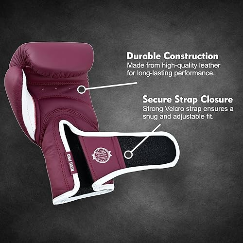 Miniatura 4 de Smash Series - Guantes de boxeo de cuero para hombres y mujeres, guantes de entrenamiento de sparring kickboxing MMA Muay Thai y bolsa pesada