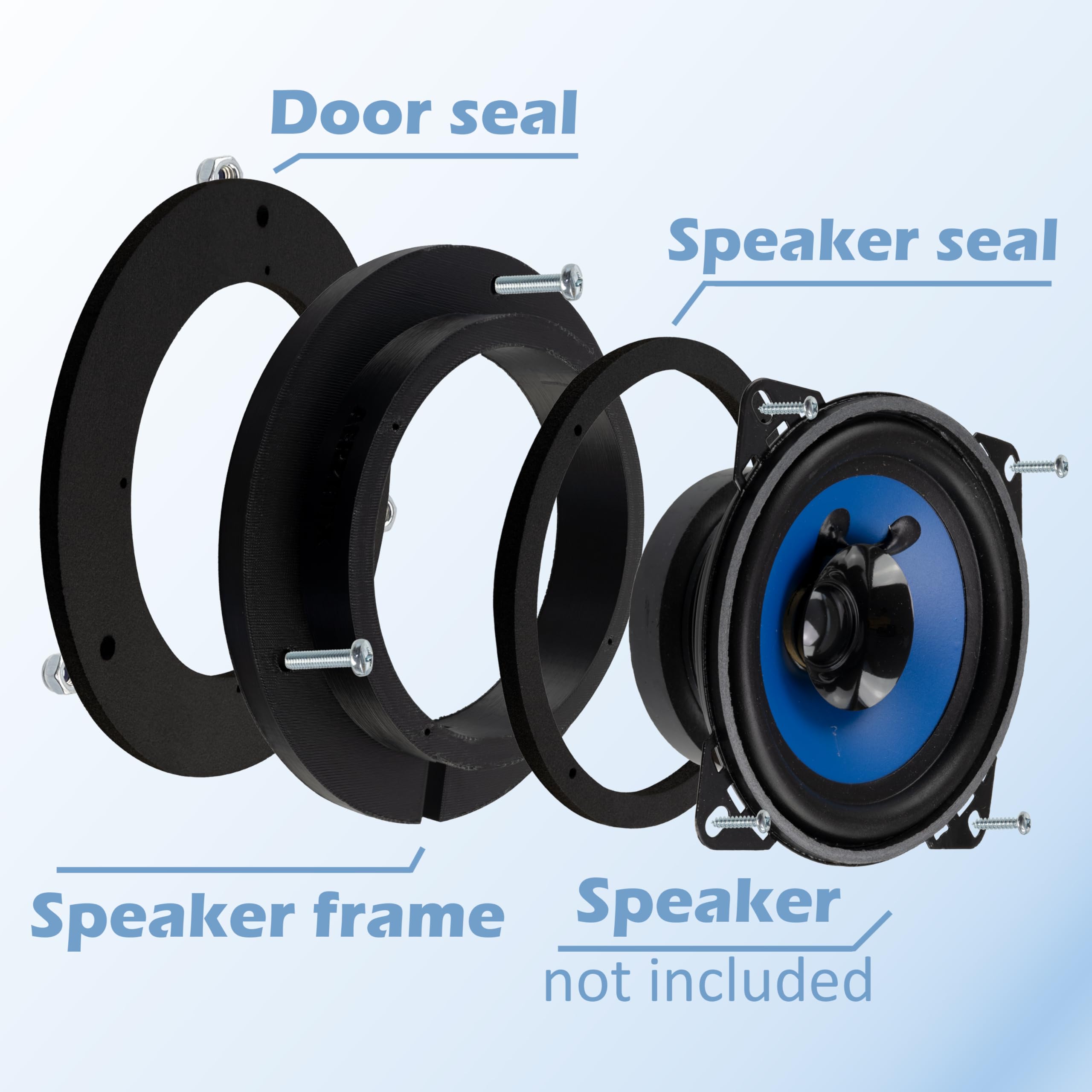 Aerzetix Kit di 2 adattatori per altoparlanti Ø100 mm compatibile con Mercedes A-class W169