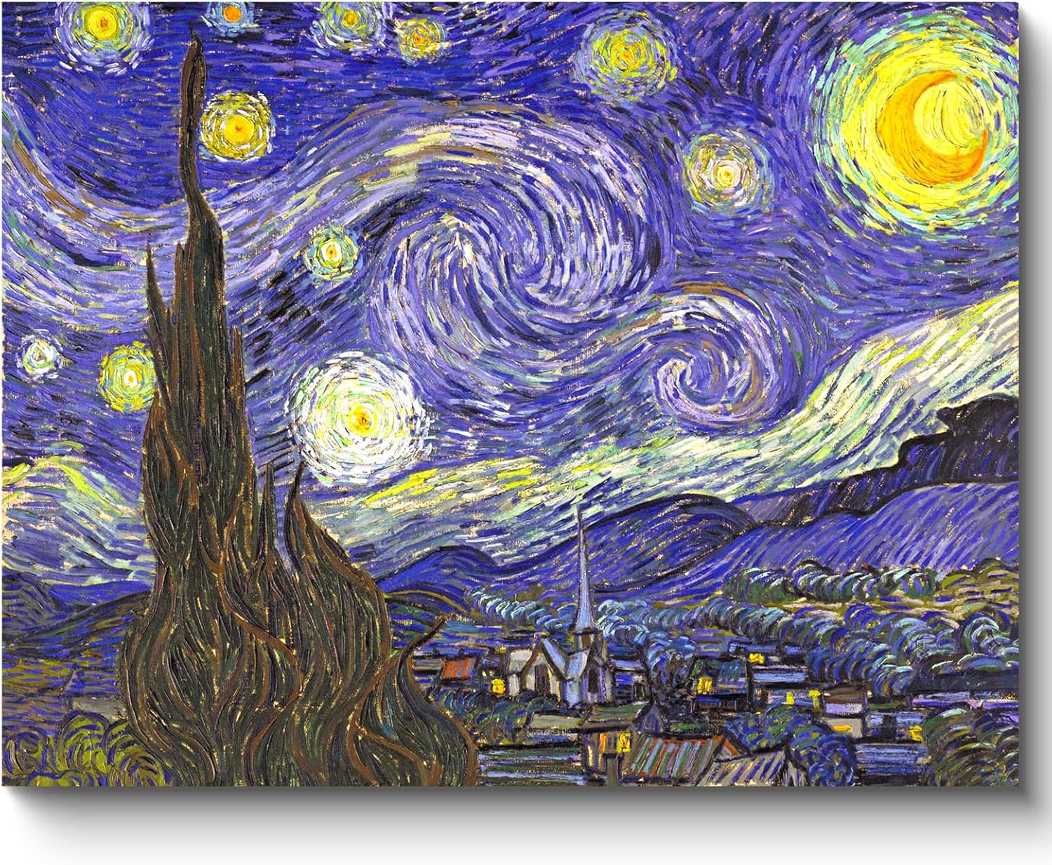 MOYFACE Pintura de diamante 5D noche estrellada, kits de pintura de diamantes para adultos con Van Gogh, pintura de taladro completo por números,