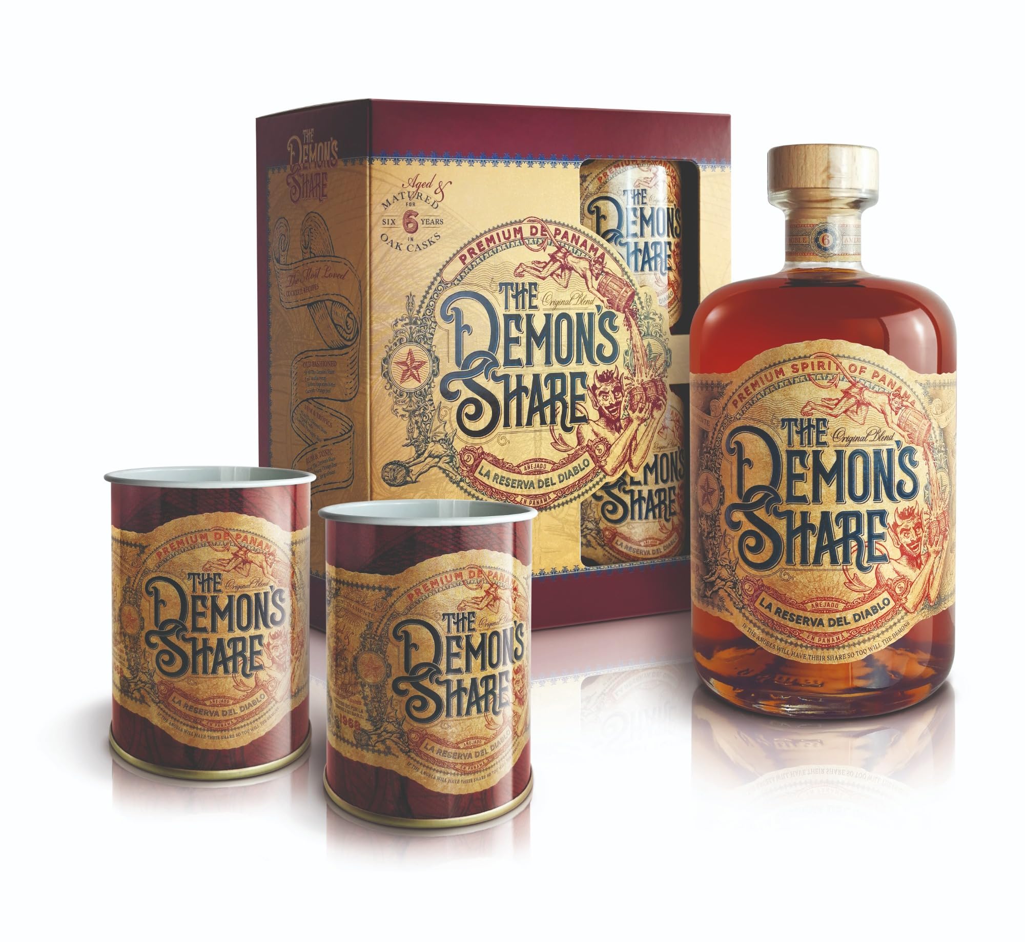 The Demon's Share 6 Years Old in Geschenkverpackung, Spirituose auf Rumbasis aus Panama, 40,0% Vol., 0,7 Liter