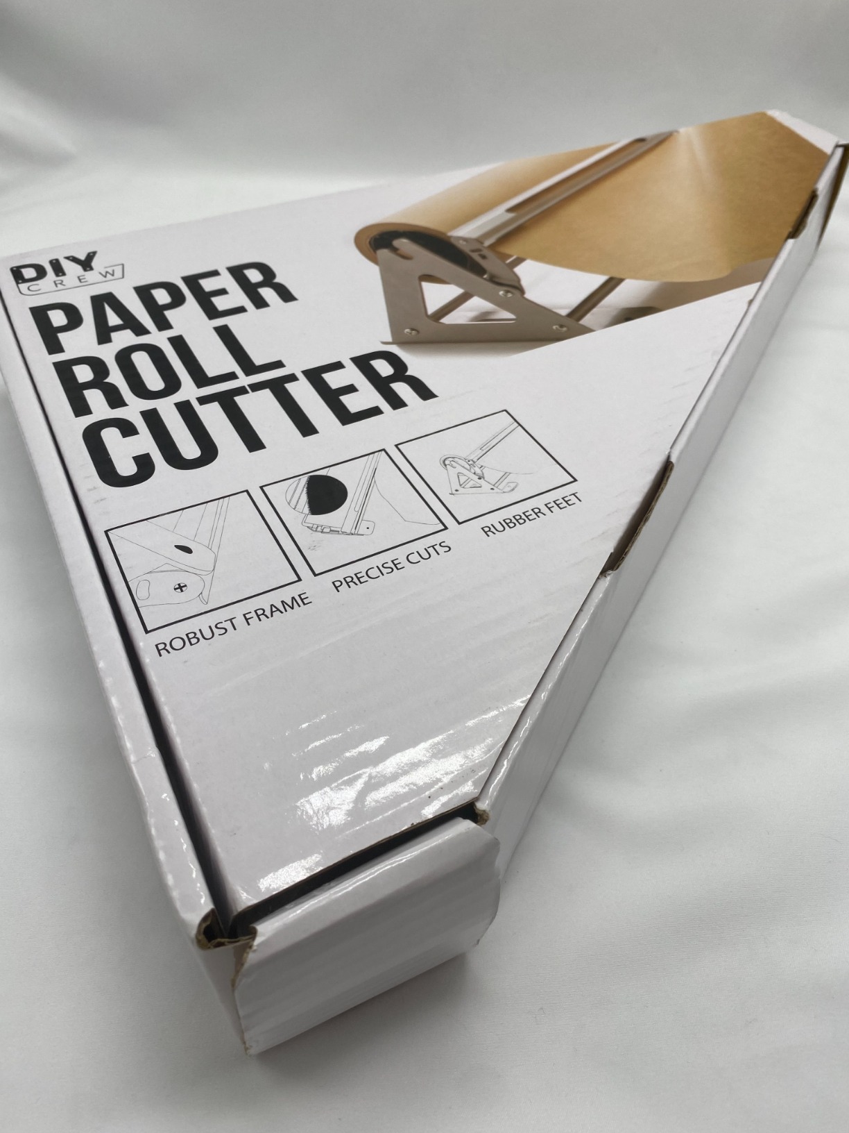 DIY Crew 24-Inch Heavy-Duty Paper Roll Dispenser & Cutter – Wall Mountable, Fits Rolls Up To 18" Wide & 1000ft Long, For Kraft, Butcher, & Art Paper