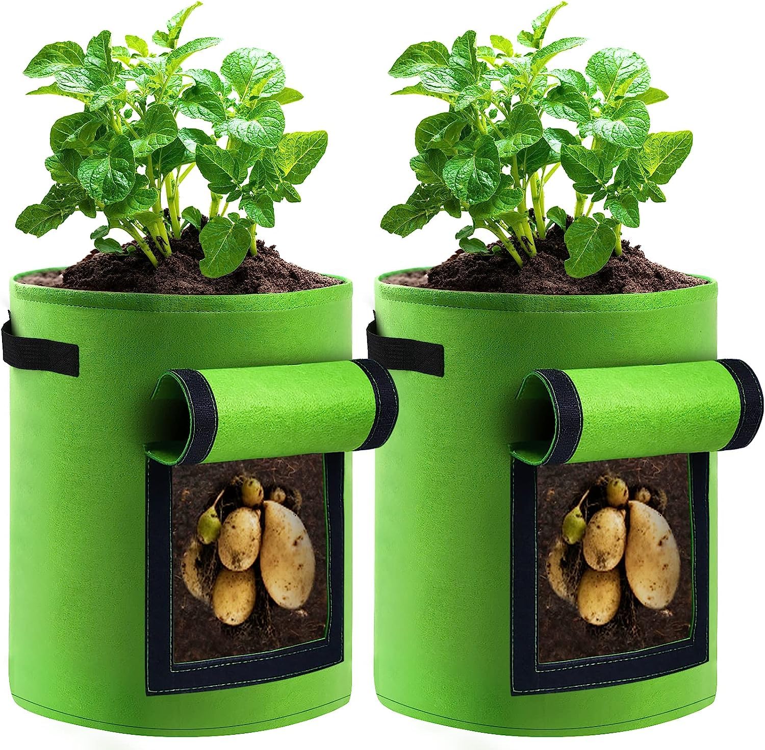 Garden Art 7 Gallon Potato Grow Bags(Pack of 2) Potato Growing Bags with Handles and Access Flap, Thickened Nonwoven Plant Grow Bags for Potato, Tomato, Onion, Vegetables and Fruits (B0C7MY5RKY) Amazon Price History, Amazon Price Tracker