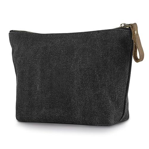 SMRITI Bolsa de maquillaje de lona grande bolsa bolso bolso organizador de bolso con cremallera, L